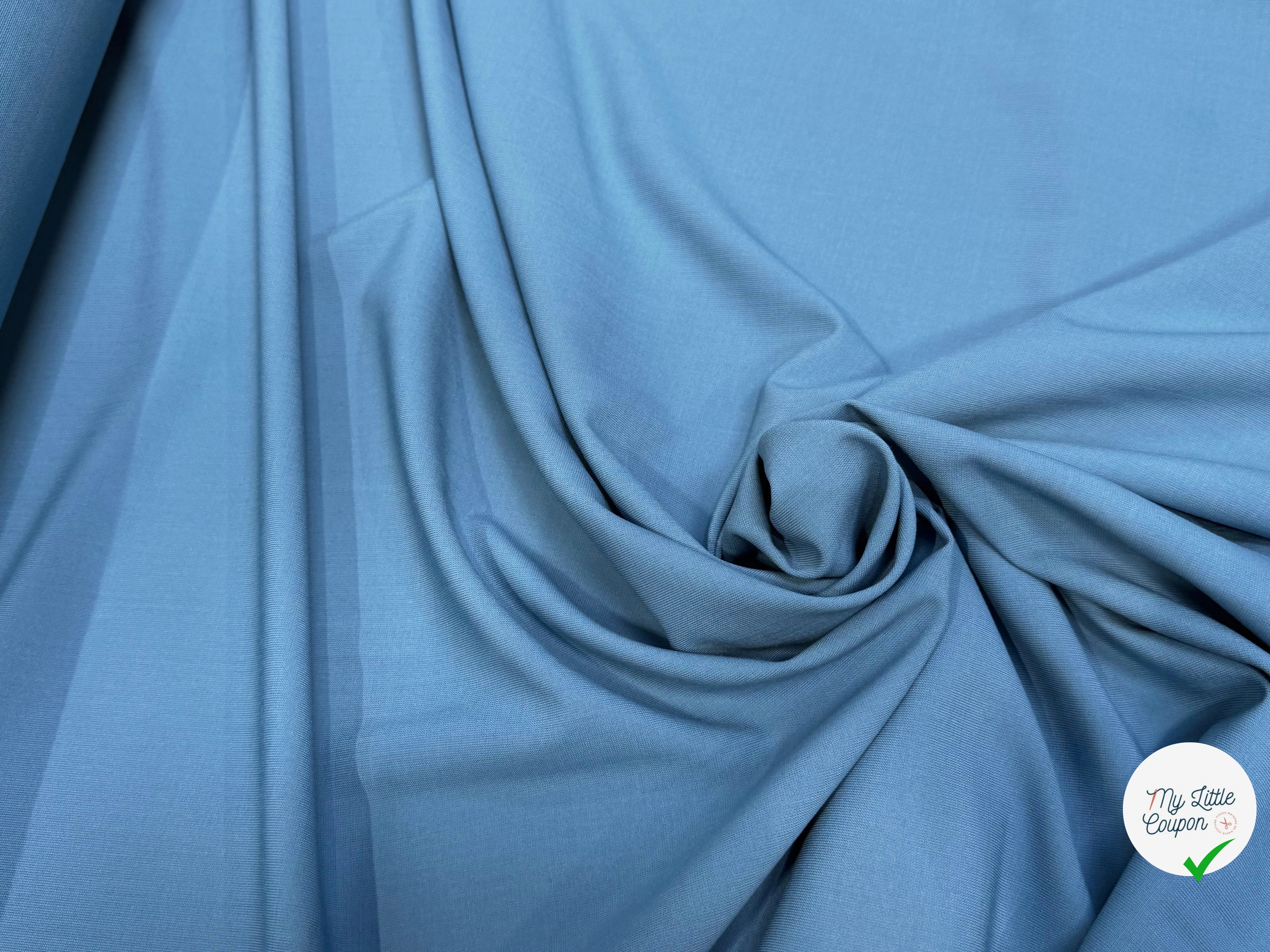 TOILE DE LAINE MAGNIFICO BLEU PLOMB 60% LAINE - My Little Coupon