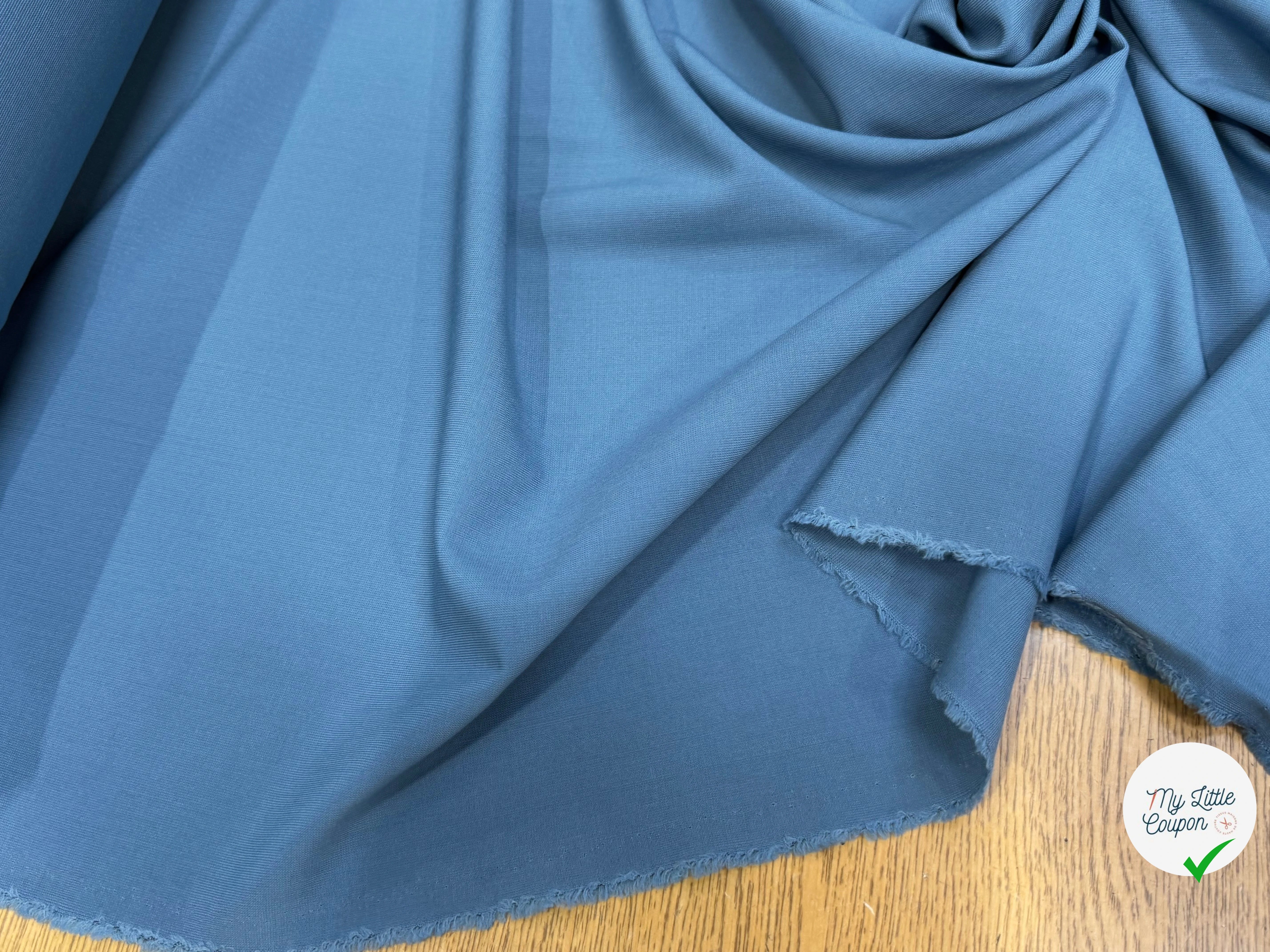 TOILE DE LAINE MAGNIFICO BLEU PLOMB 60% LAINE - My Little Coupon