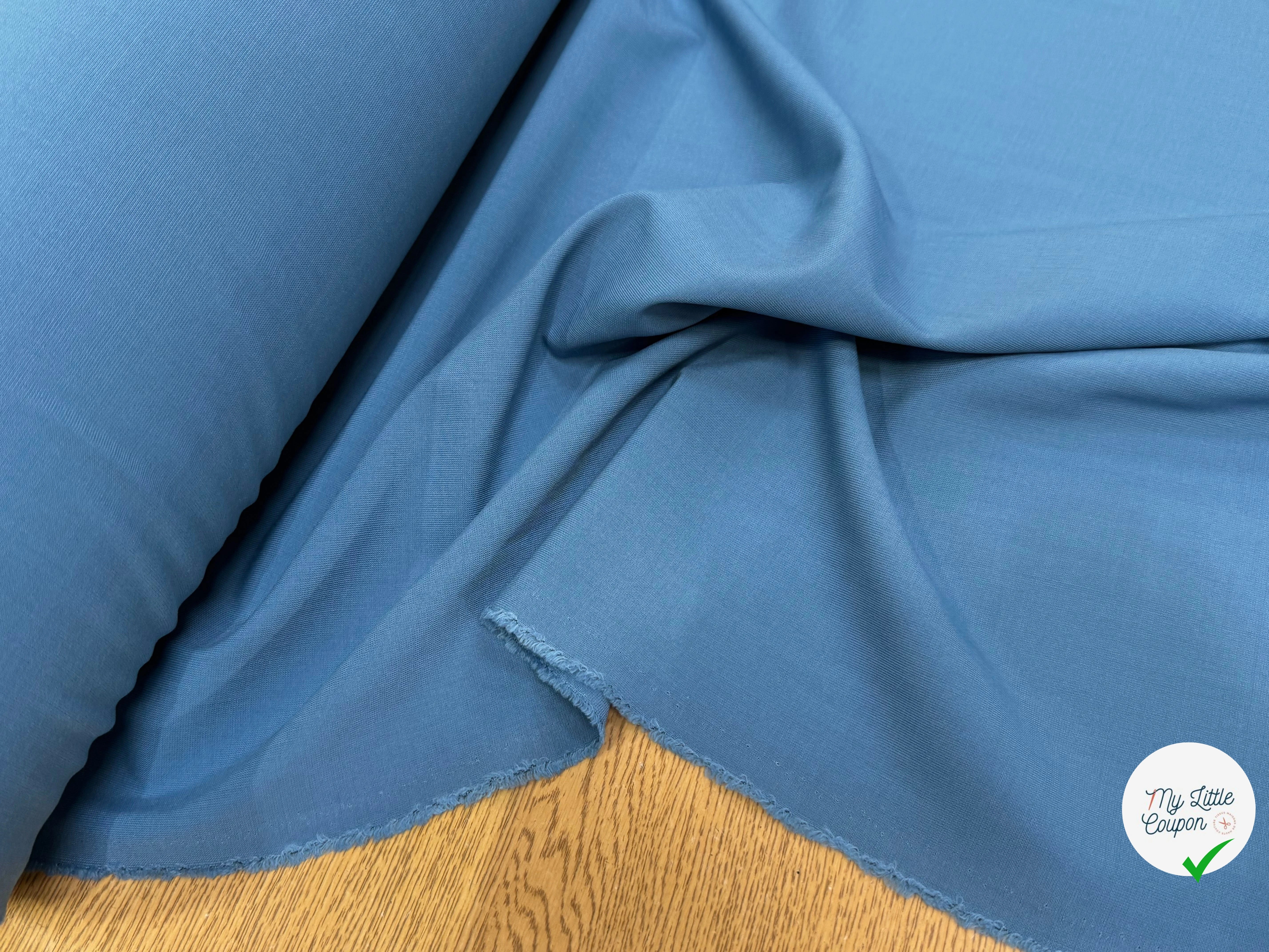 TOILE DE LAINE MAGNIFICO BLEU PLOMB 60% LAINE - My Little Coupon