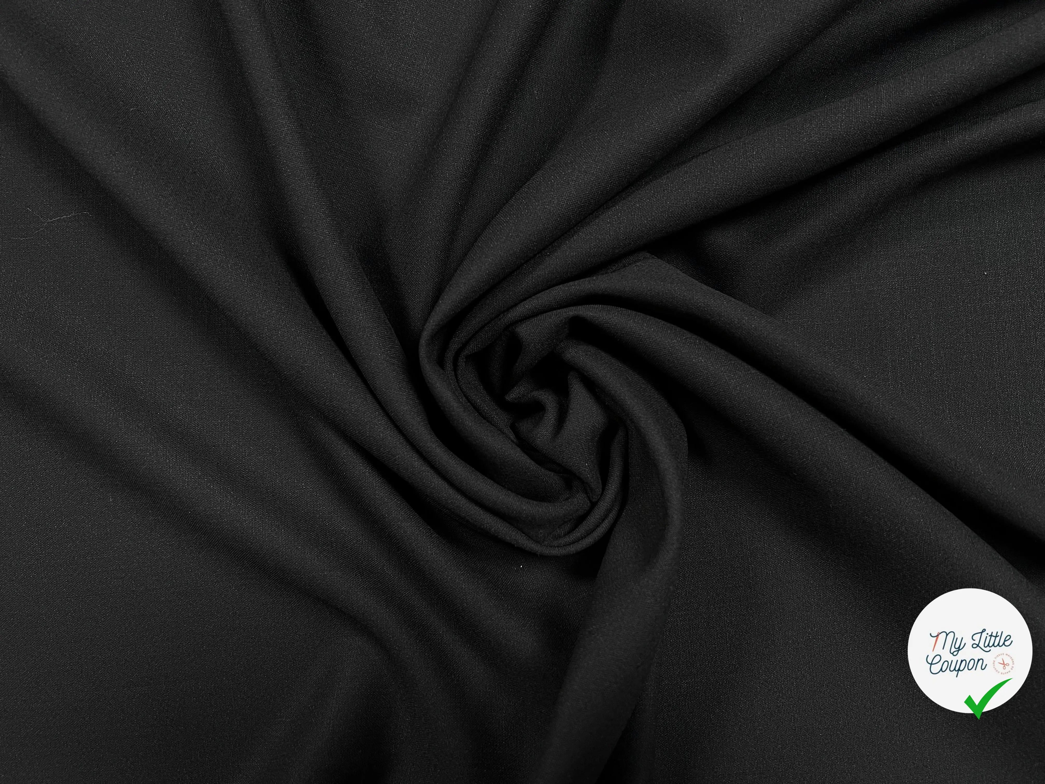TOILE DE LAINE NOIRE TOUTE SIMPLE - coupon de 3 mètres - My Little Coupon - tissu - coudre