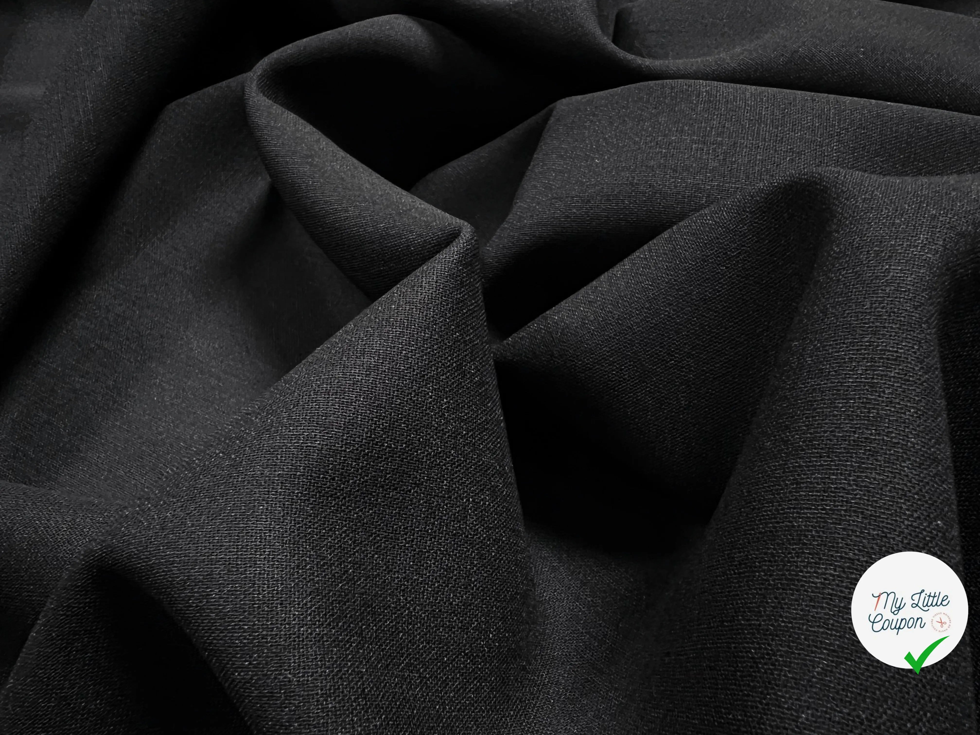 TOILE DE LAINE NOIRE TOUTE SIMPLE - coupon de 3 mètres - My Little Coupon - tissu - coudre