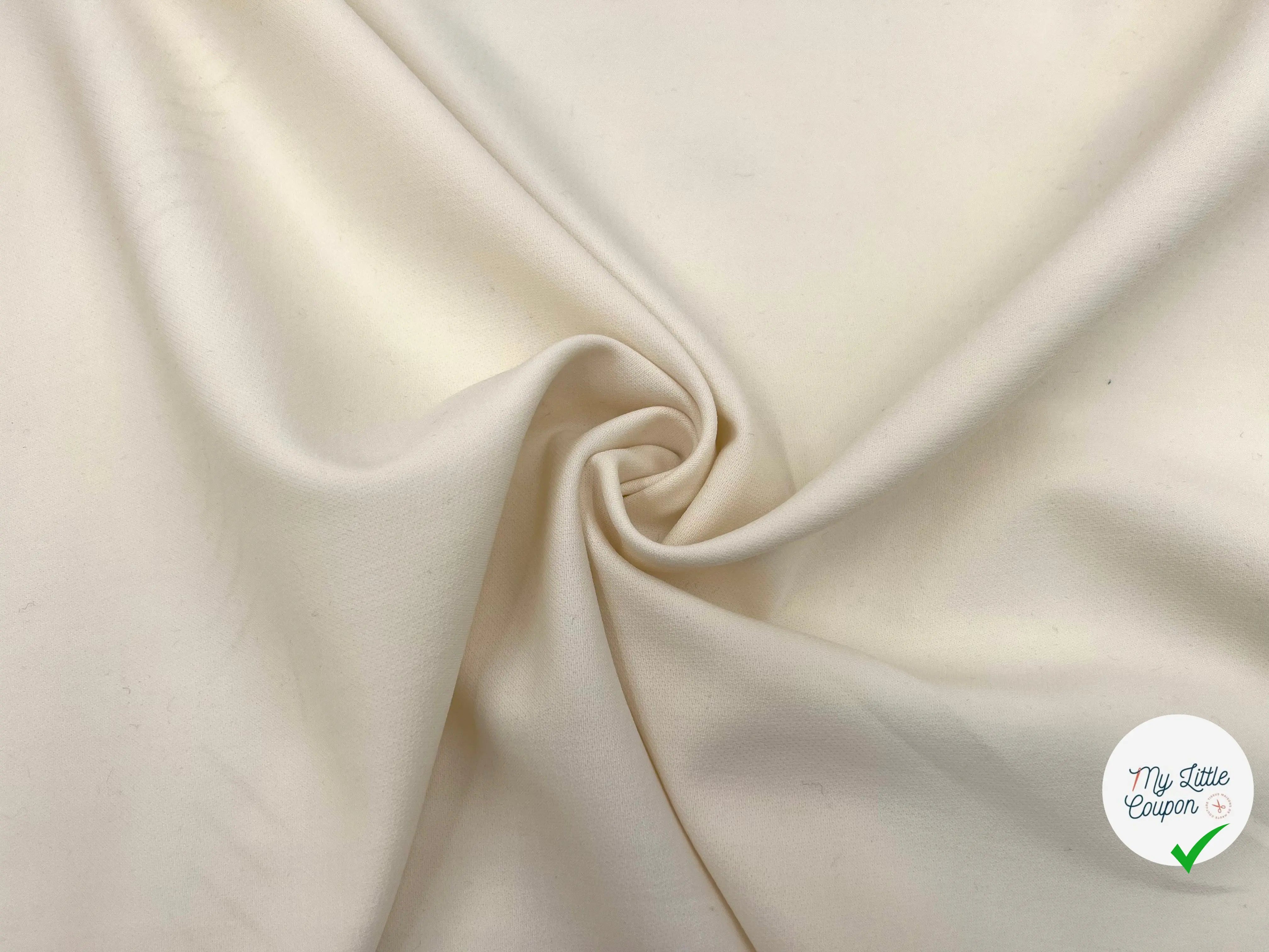TOILE DE LAINE POUDRÉE IVOIRE STRETCH - My Little Coupon - tissu - coudre