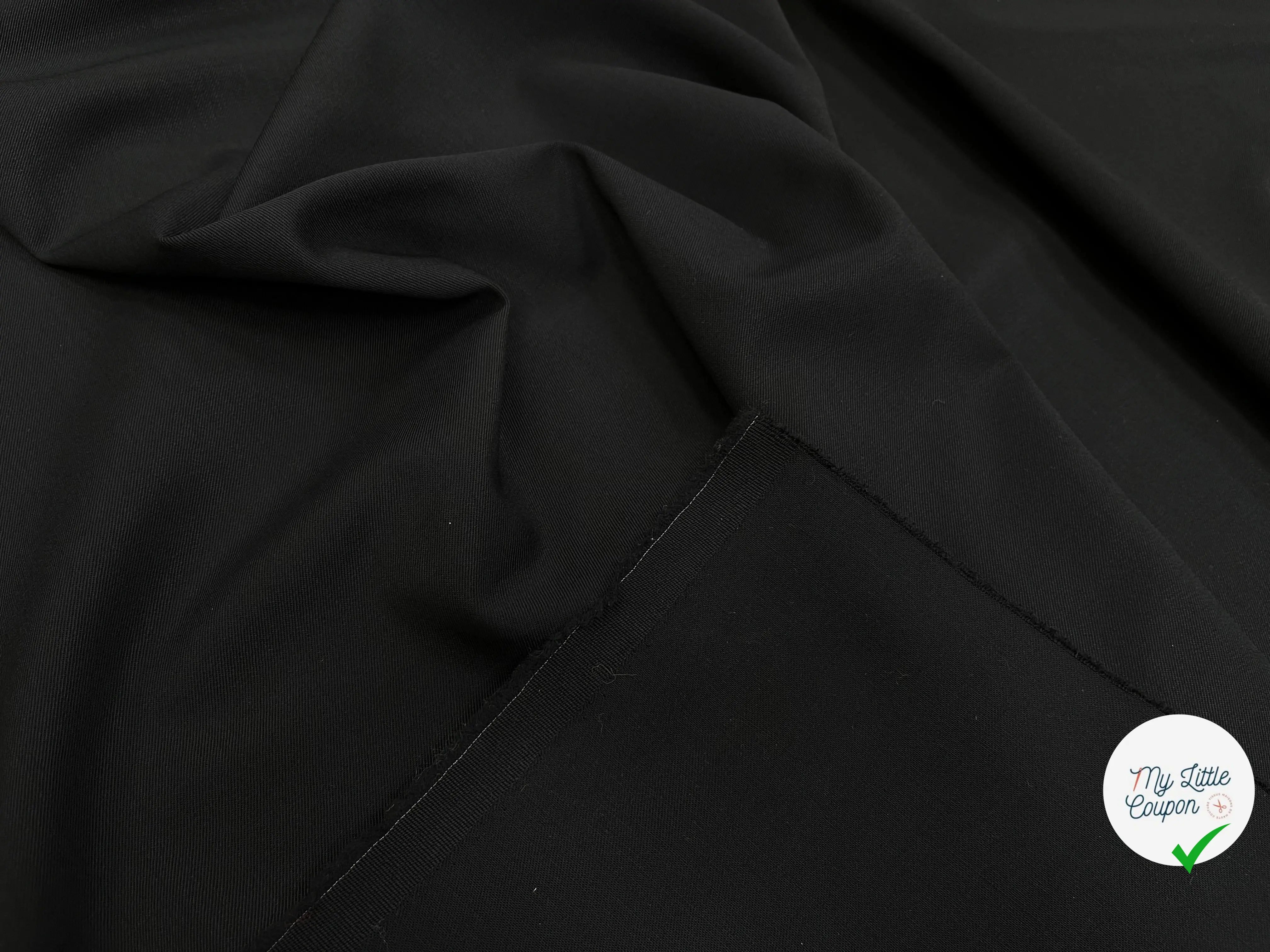 TOILE DE LAINE SERGÉE NOIR - My Little Coupon