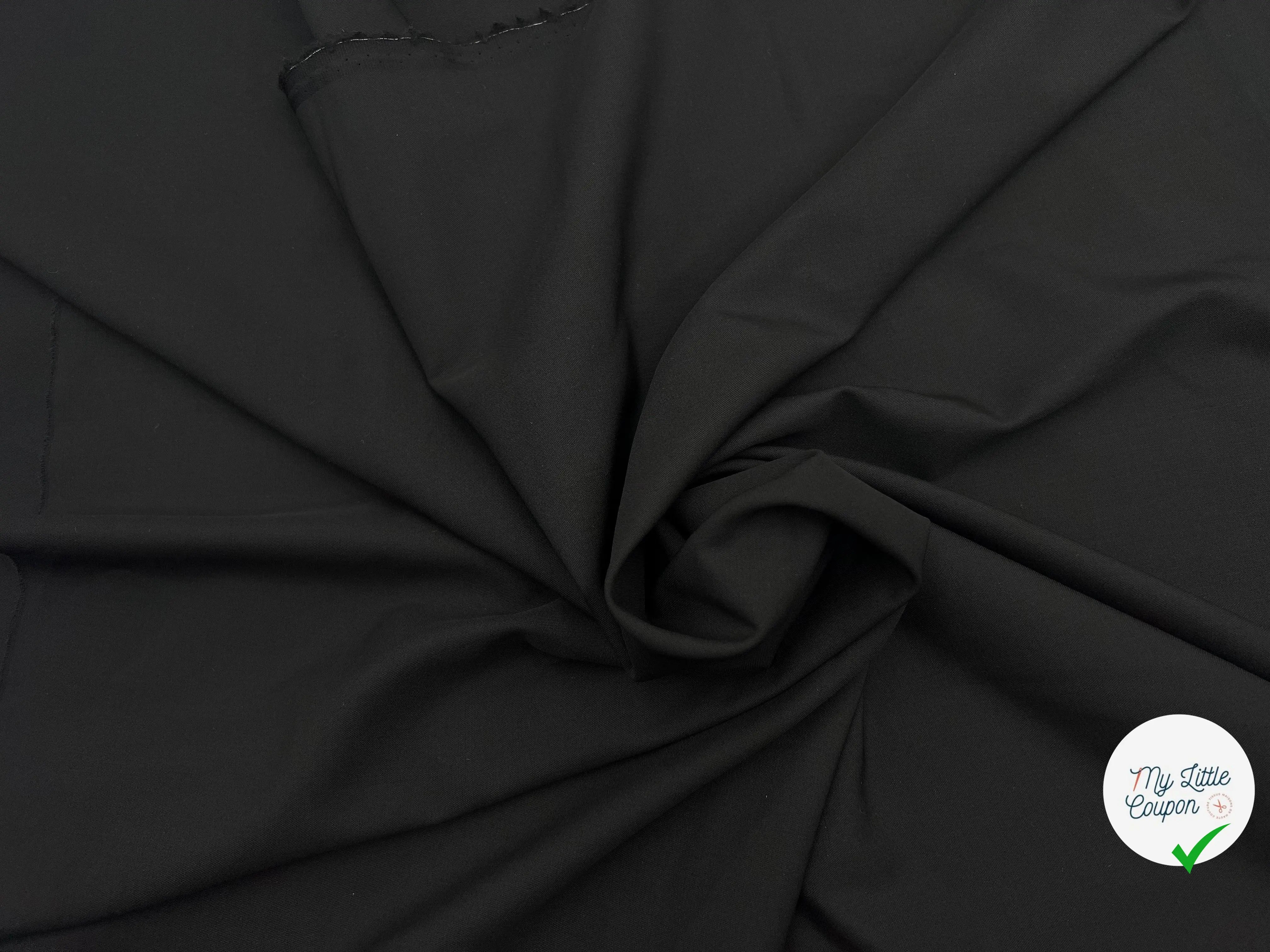 TOILE DE LAINE SIMPLE NOIRE - coupon de tissu de 3 mètres - My Little Coupon - tissu - coudre