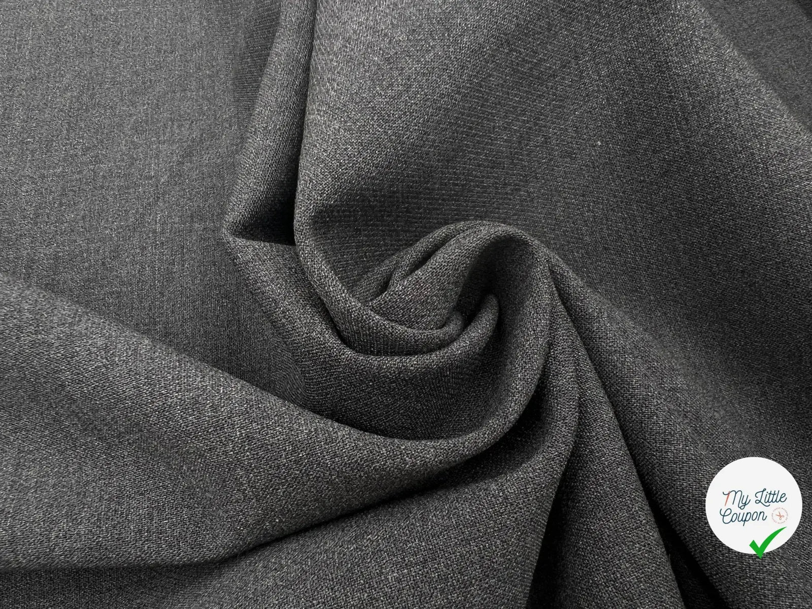 TOILE DE LAINE STRTECH GRIS SOUTENU - My Little Coupon - tissu - coudre