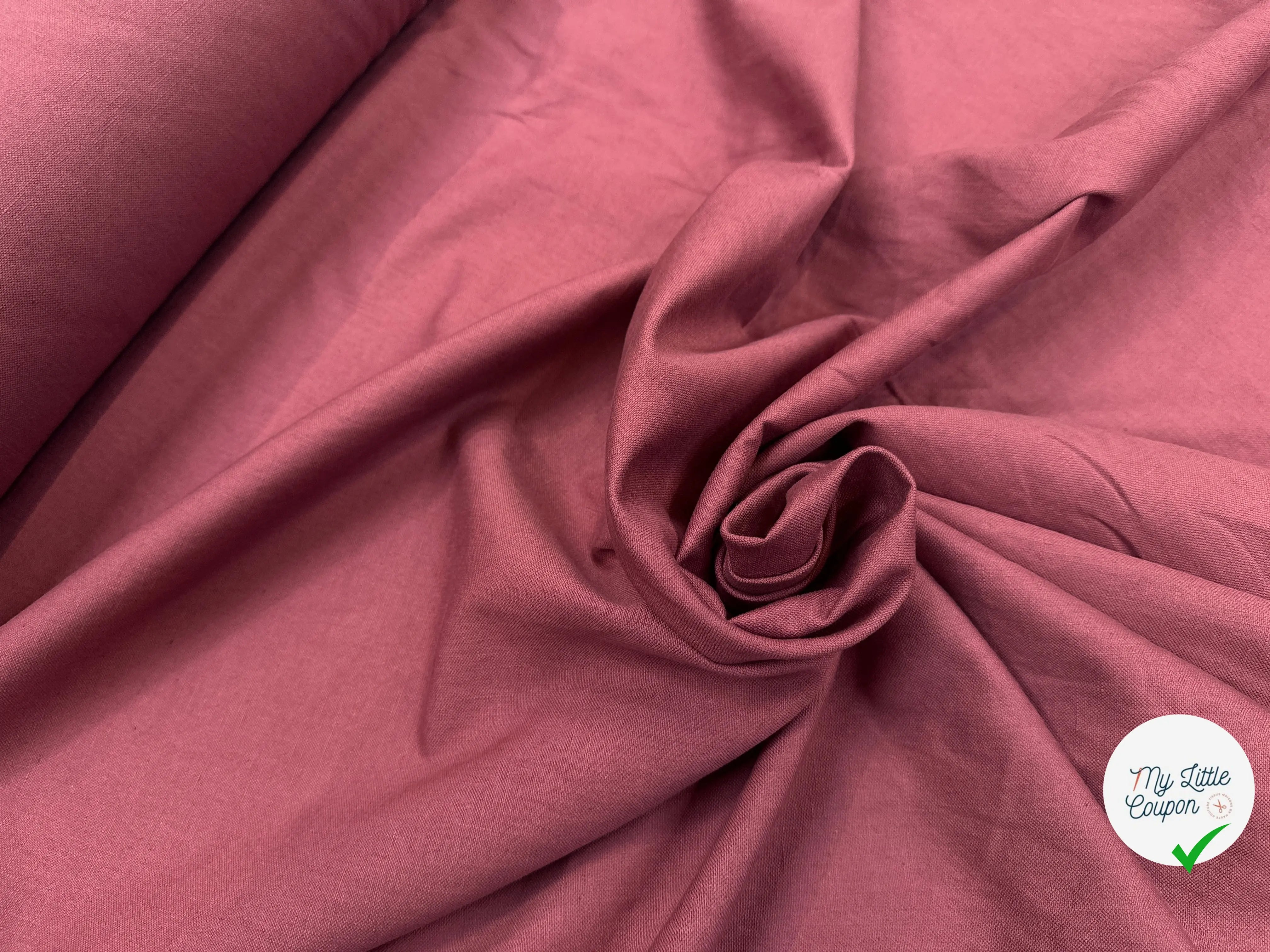 TOILE DE LIN COTON BURGUNDY MSO