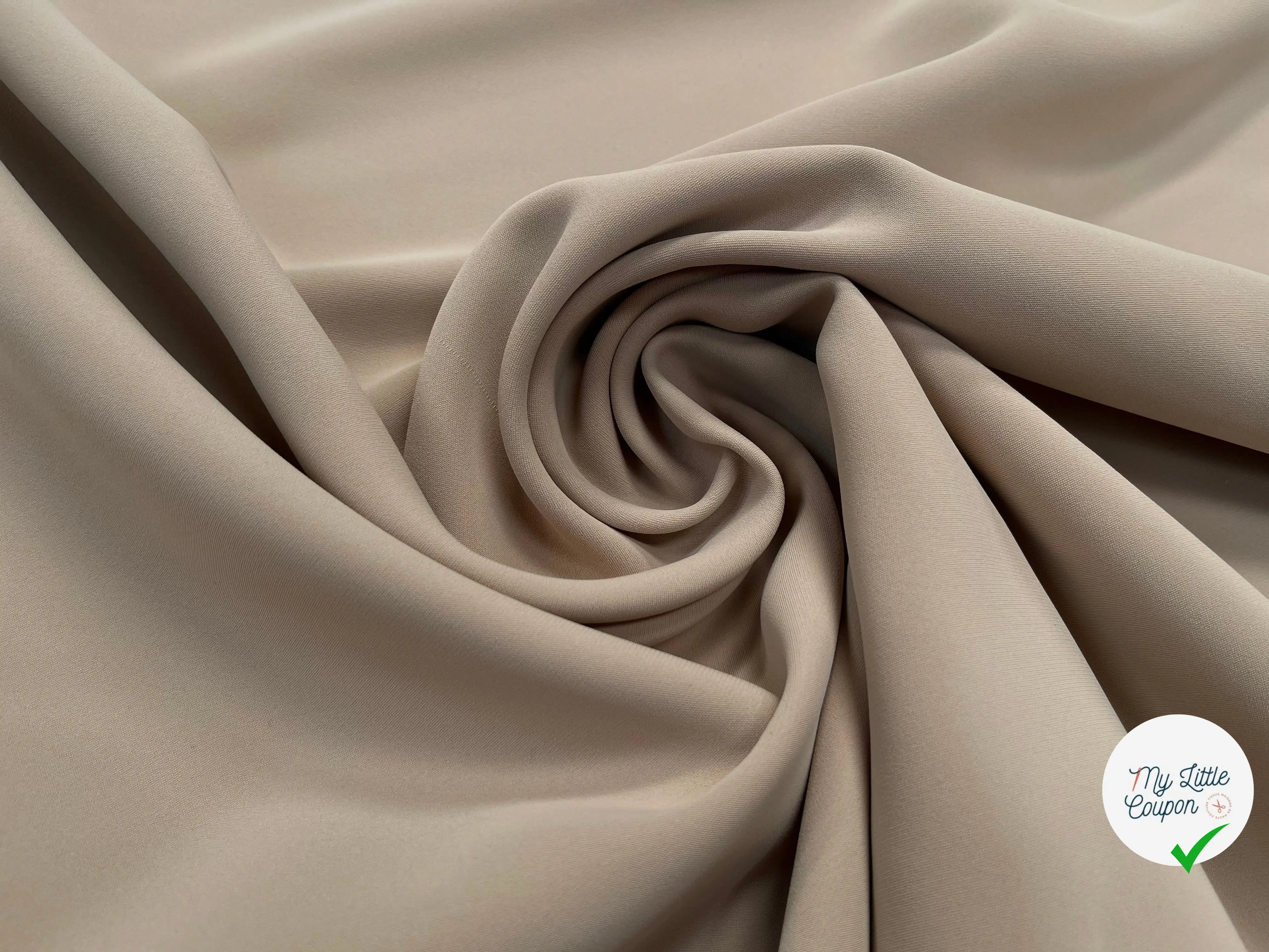 TOILE DOUBLE ETTOFE BEIGE SABLE STRETCH - My Little Coupon