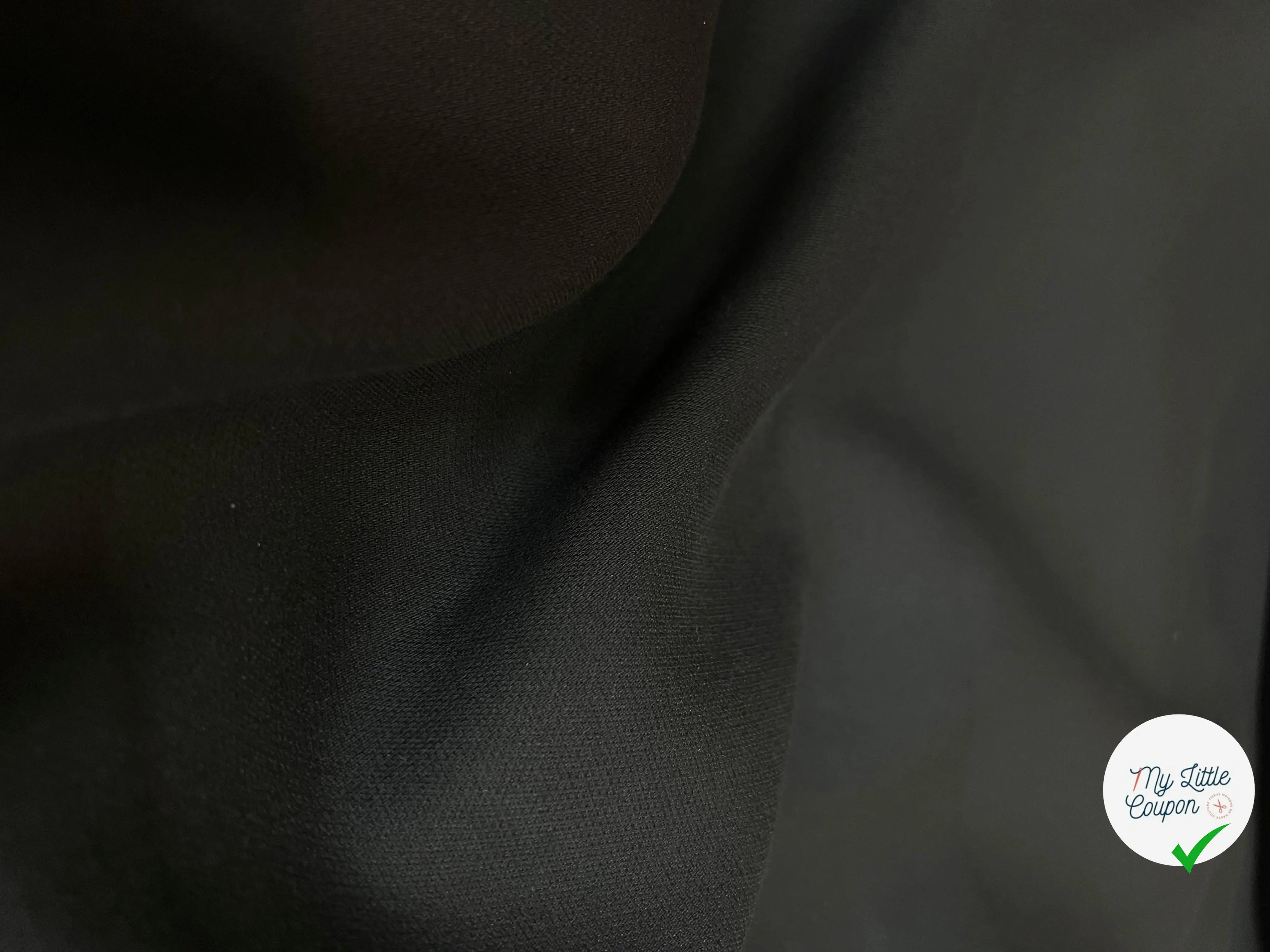 TOILE EXTENSIBLE SERGÉ NOIR BLEUTÉ 58% COTON - My Little Coupon - tissu - coudre