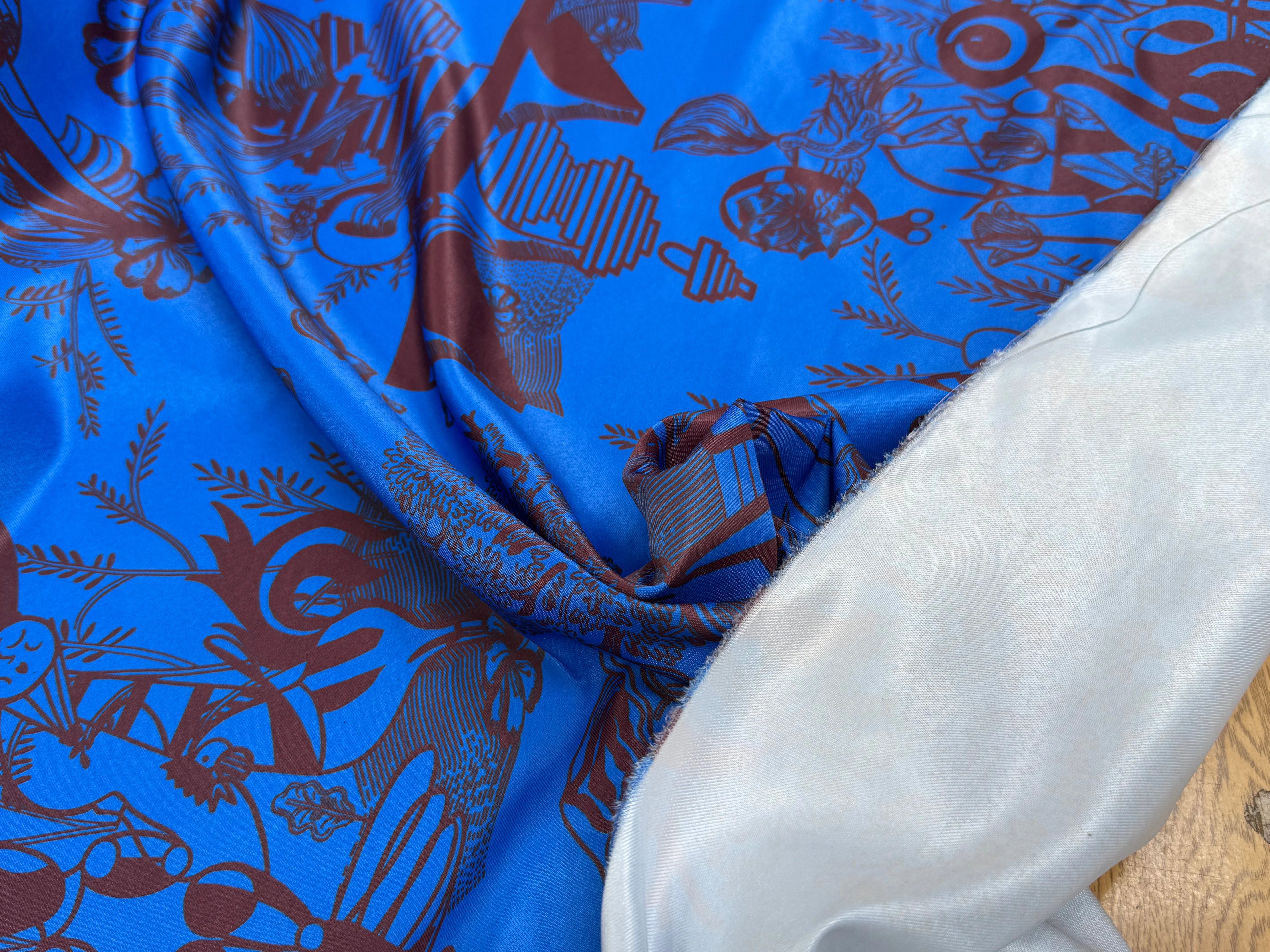 TOILE FOND BLEU A MOTIF - My Little Coupon