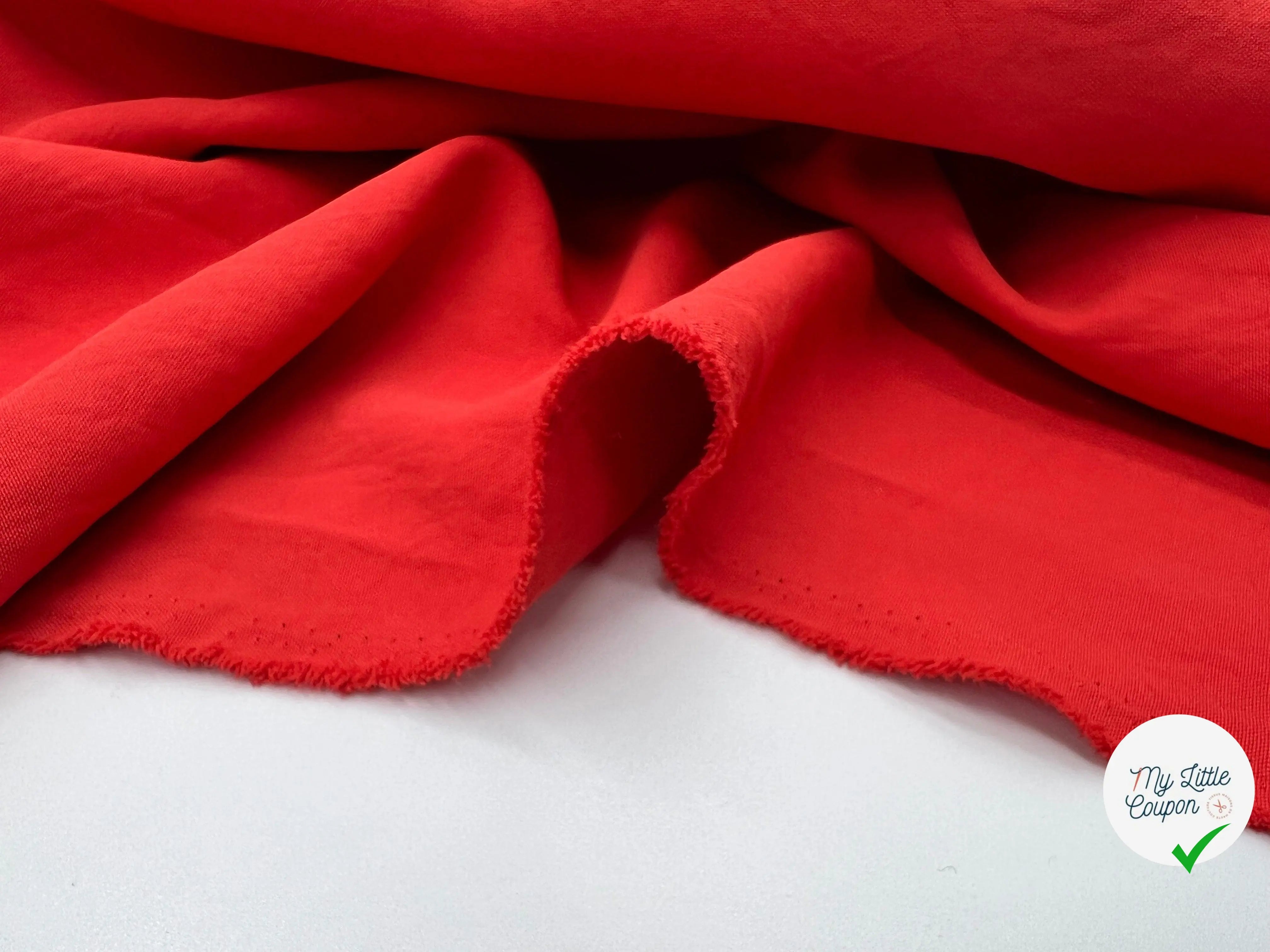 TOILE FROISSÉE ROUGE ORANGÉ - My Little Coupon - tissu - coudre