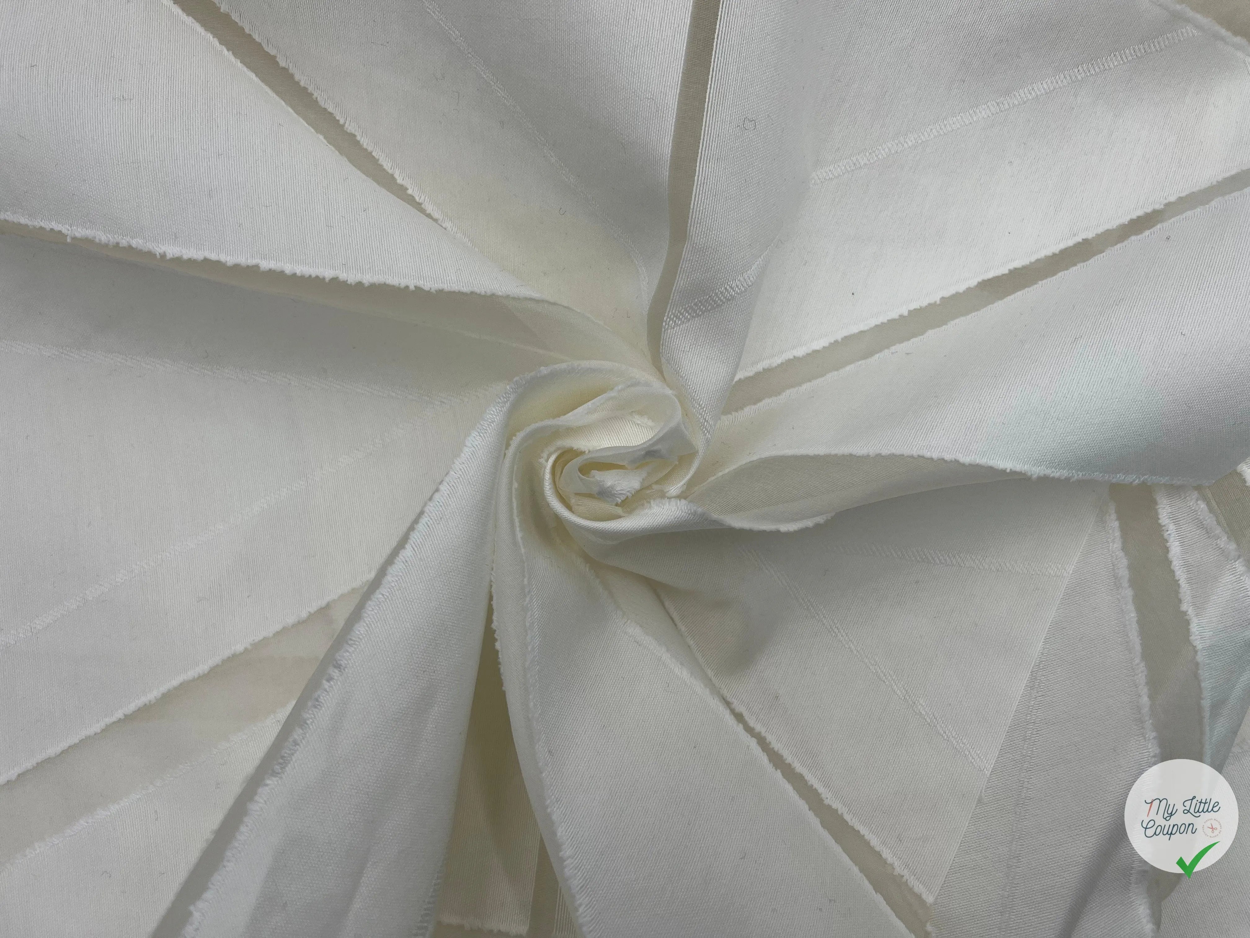 TOILE GÉOMÉTRIQUE FIL COUPÉ BLANC - coupon de tissu de 3 mètres - My Little Coupon - tissu - coudre