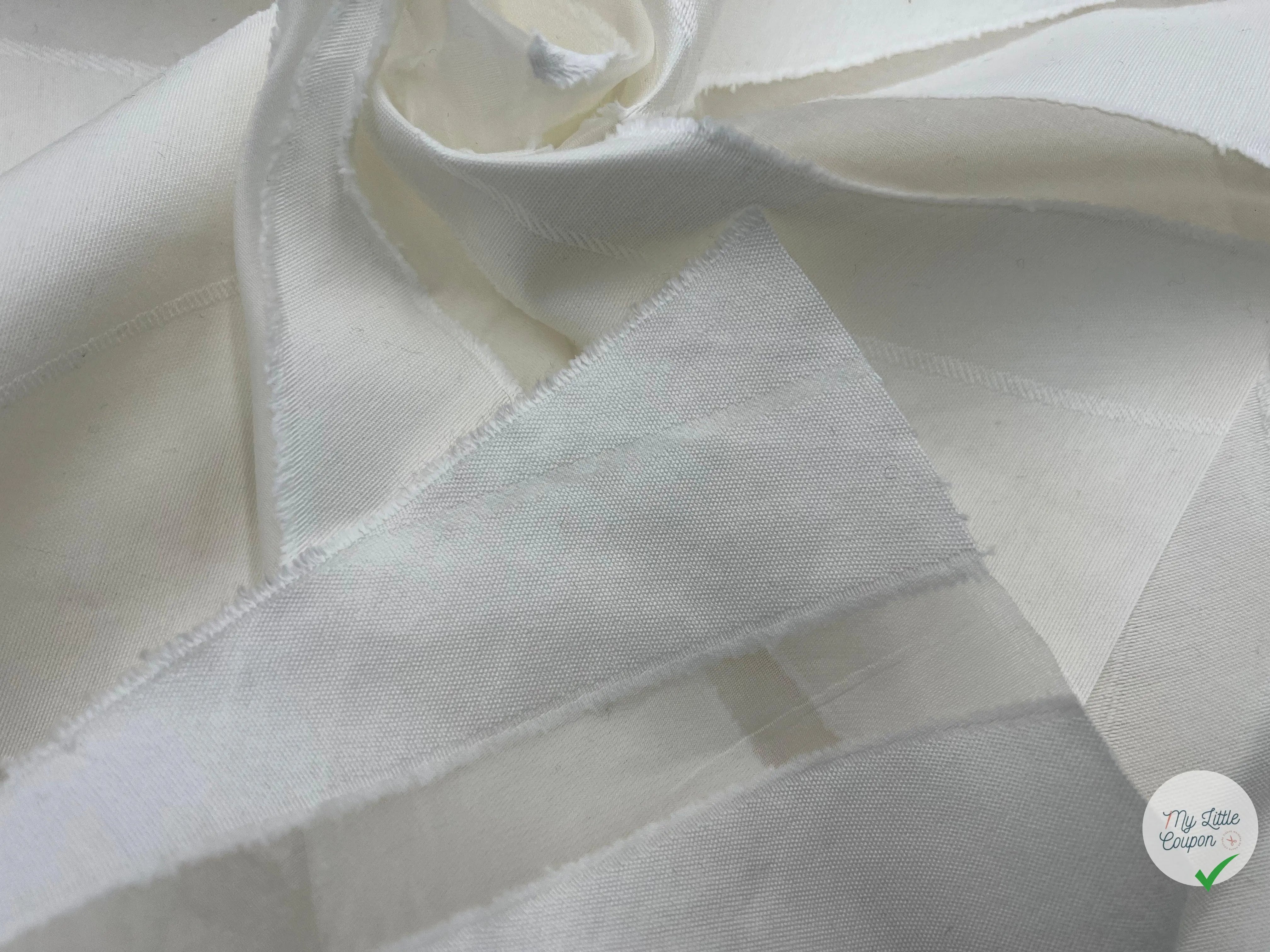TOILE GÉOMÉTRIQUE FIL COUPÉ BLANC - coupon de tissu de 3 mètres - My Little Coupon - tissu - coudre