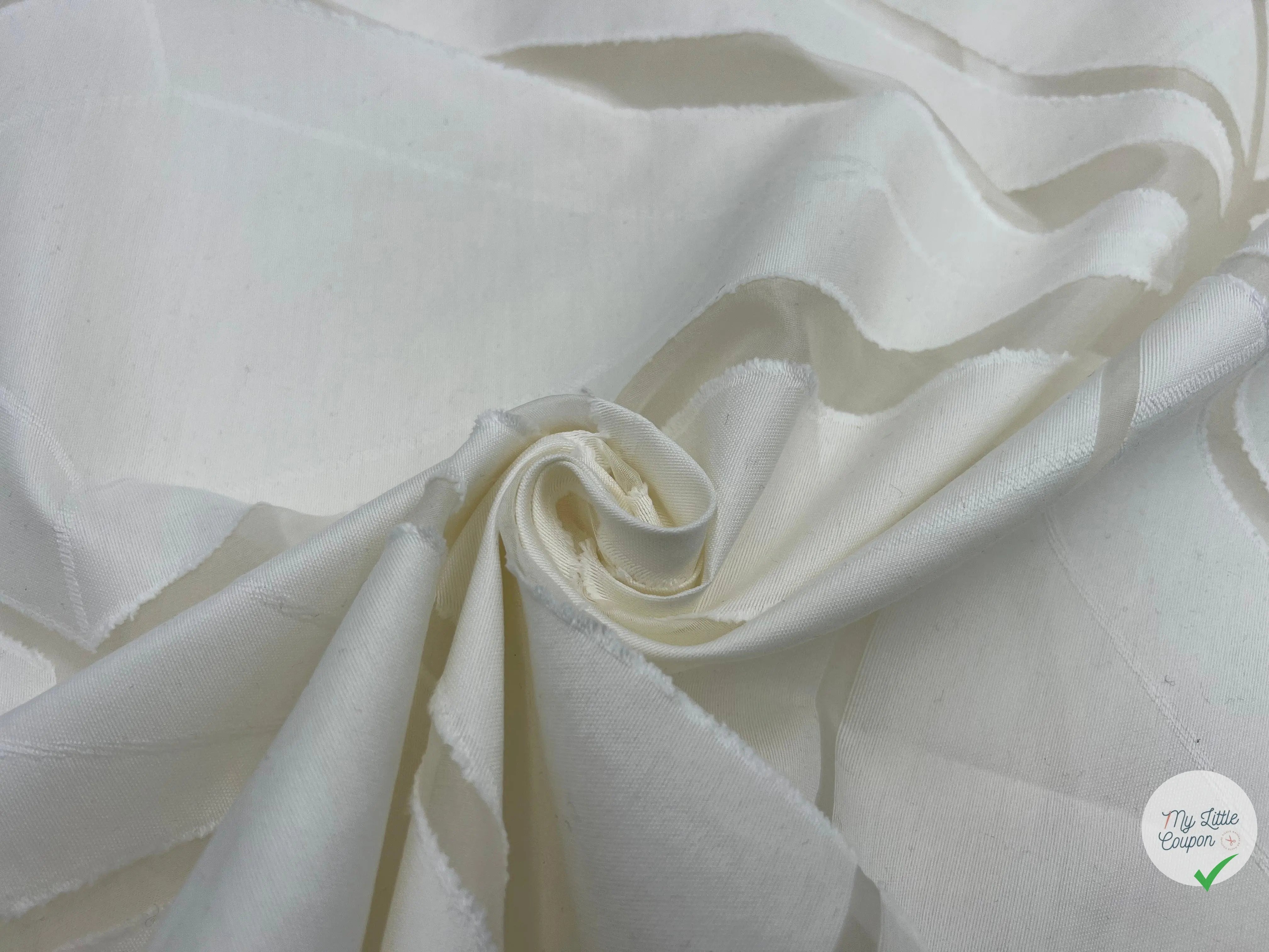 TOILE GÉOMÉTRIQUE FIL COUPÉ BLANC - coupon de tissu de 3 mètres - My Little Coupon - tissu - coudre