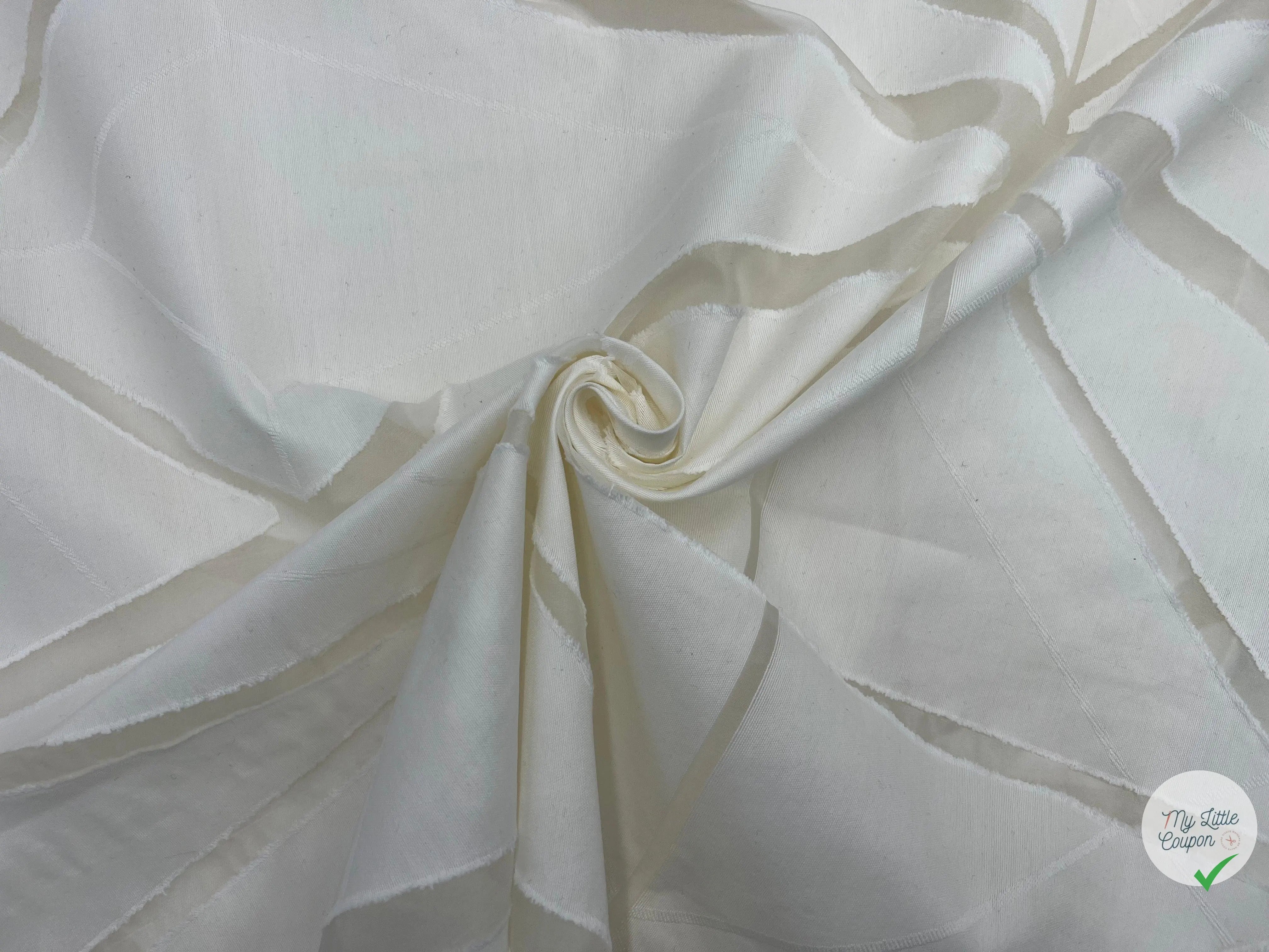 TOILE GÉOMÉTRIQUE FIL COUPÉ BLANC - coupon de tissu de 3 mètres - My Little Coupon - tissu - coudre