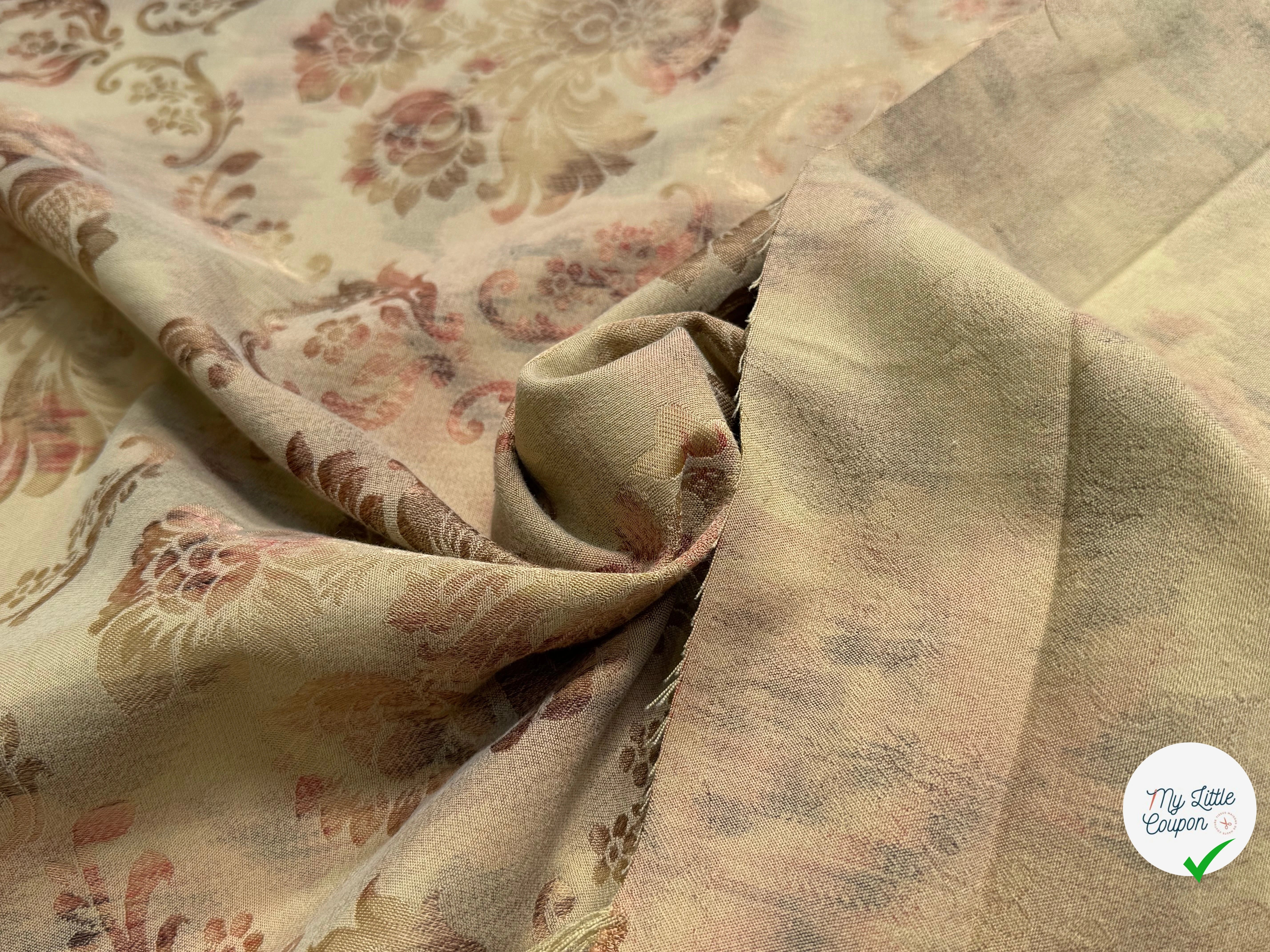 TOILE JACQUARD LOURDE IMPÉRIAL MOTIFS FLORAUX - My Little Coupon