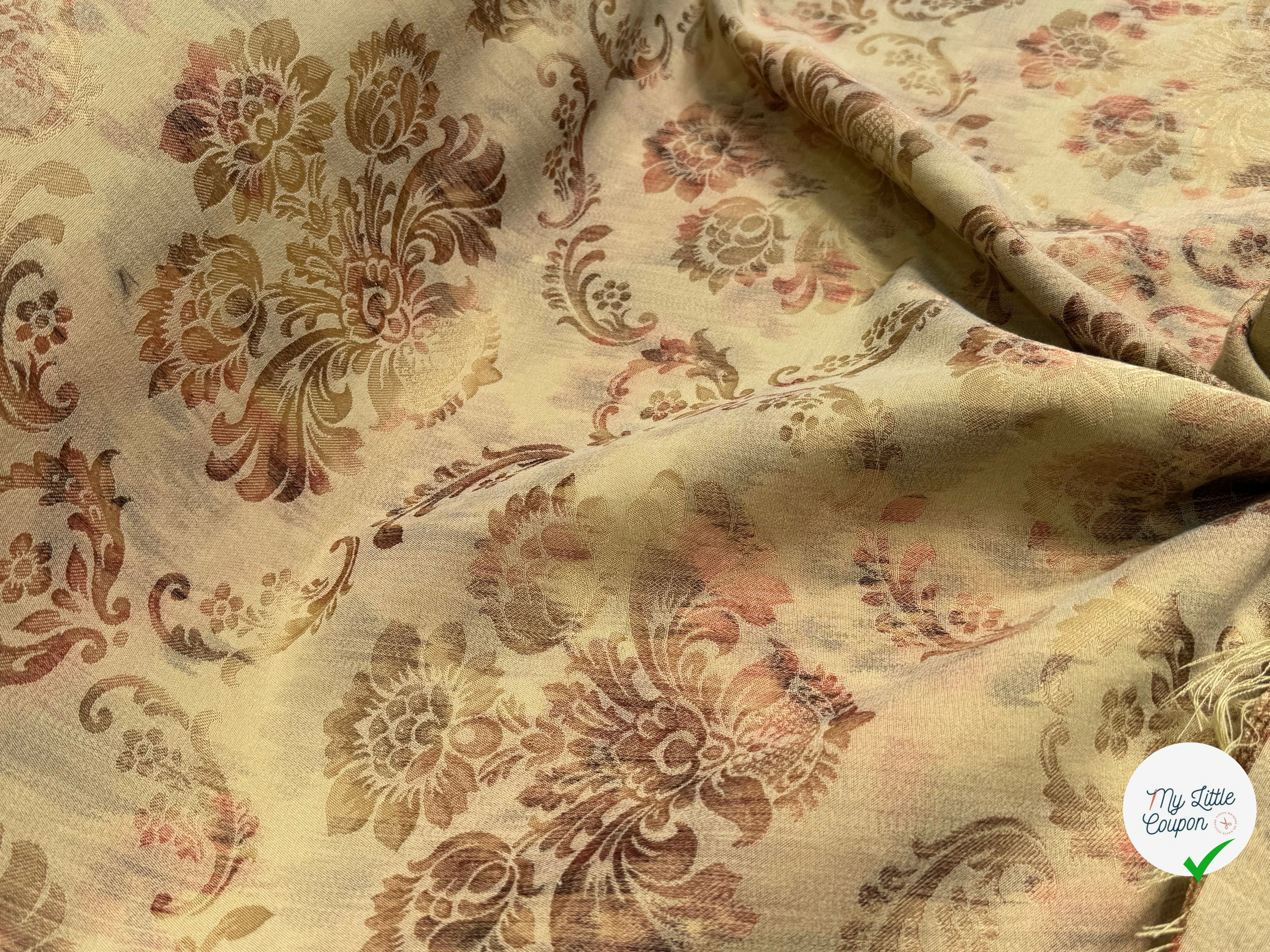 TOILE JACQUARD LOURDE IMPÉRIAL MOTIFS FLORAUX - My Little Coupon