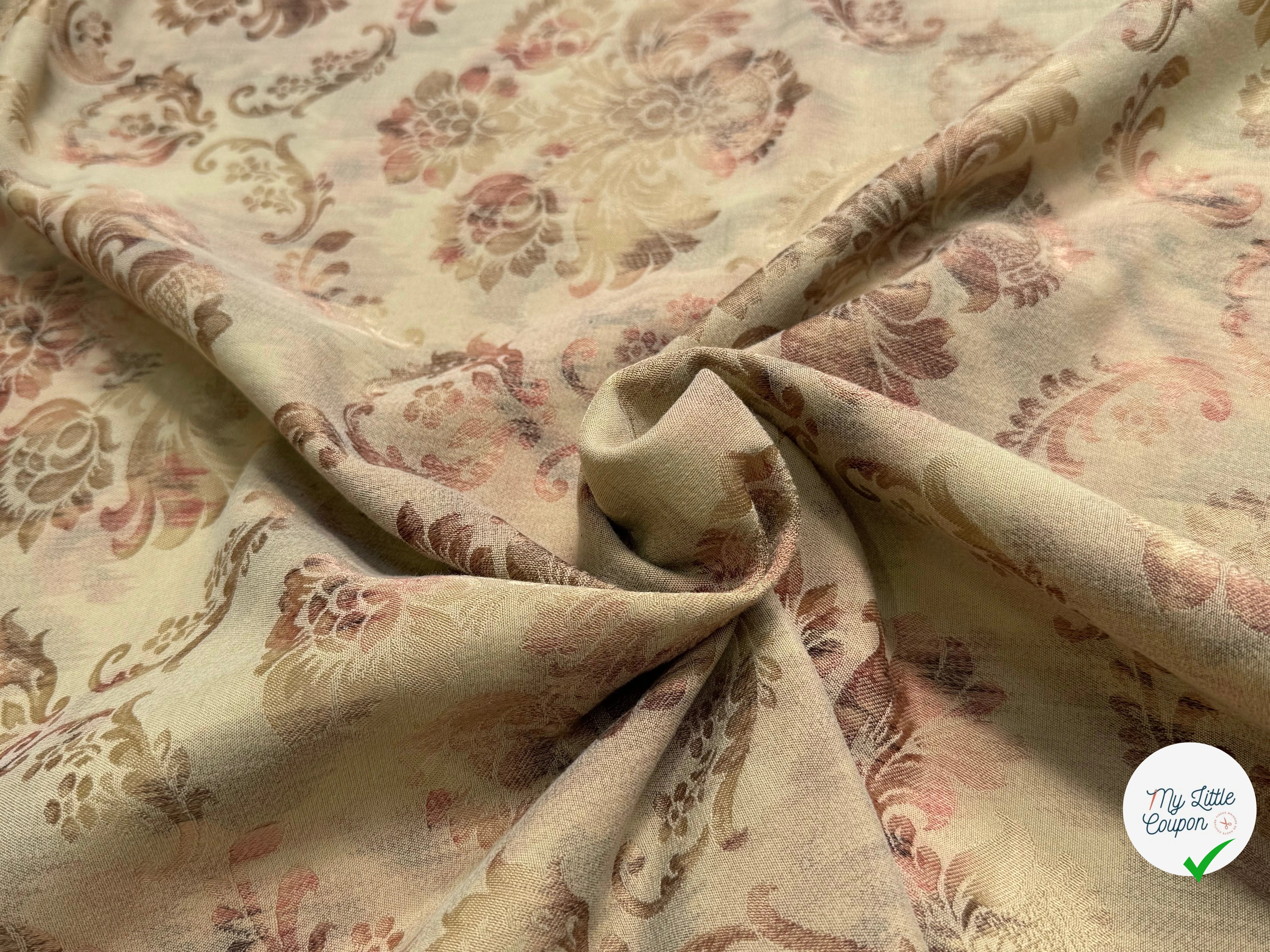 TOILE JACQUARD LOURDE IMPÉRIAL MOTIFS FLORAUX - My Little Coupon