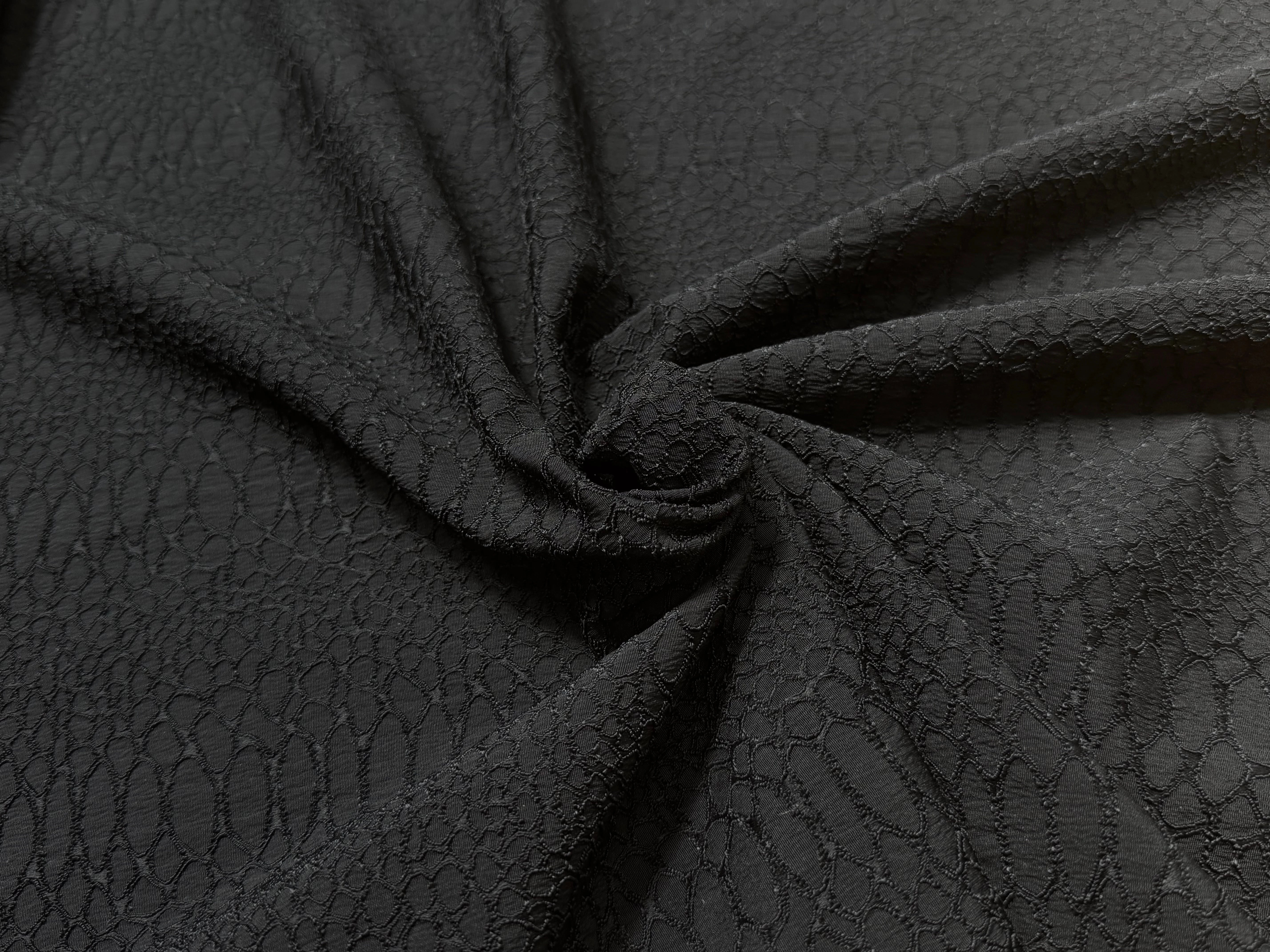 TOILE JACQUARD STRETCH NOIR 440 - My Little Coupon