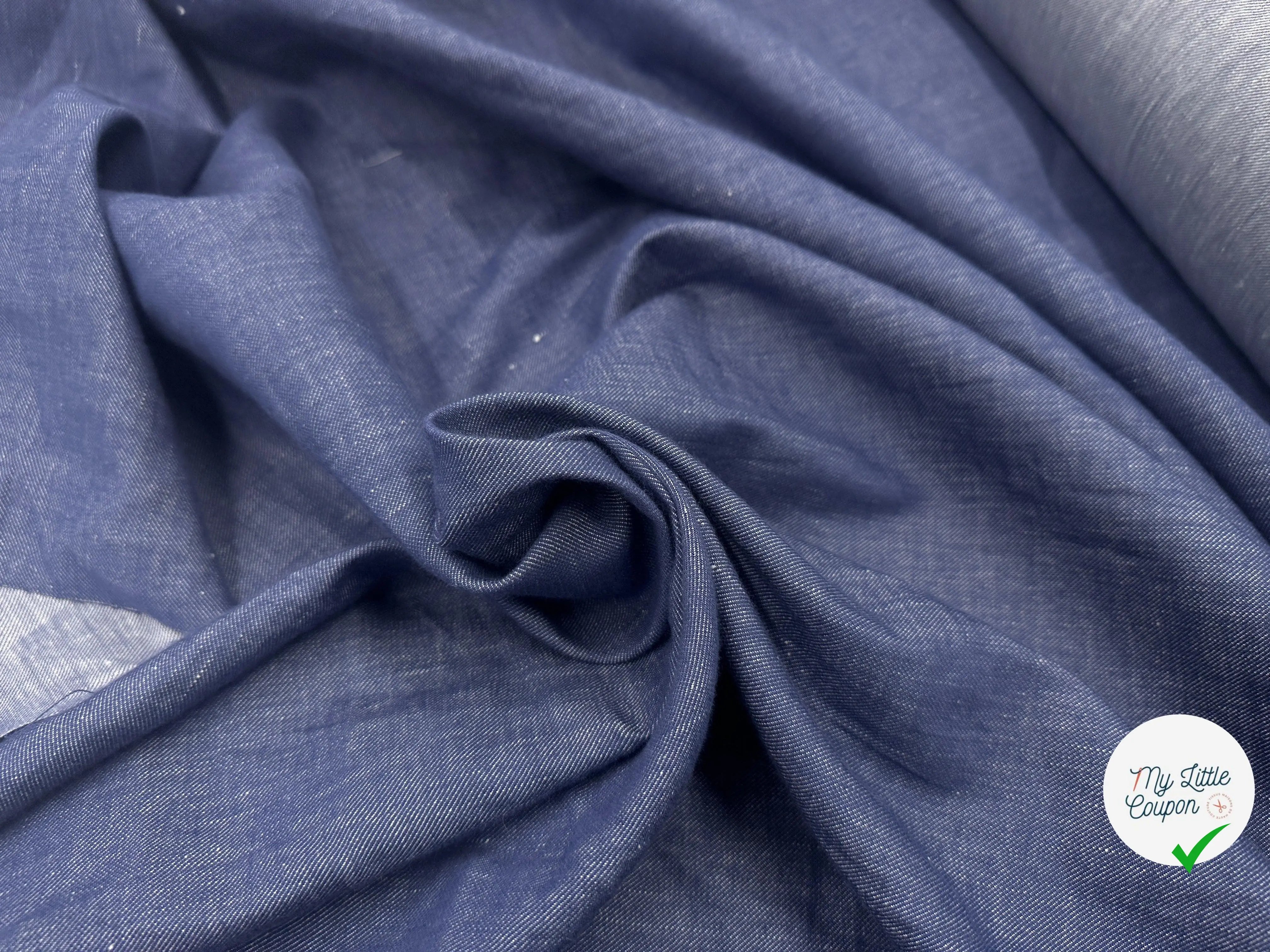 TOILE LIN COTON INDIGO FAÇON DE NIMES - My Little Coupon - tissu - coudre