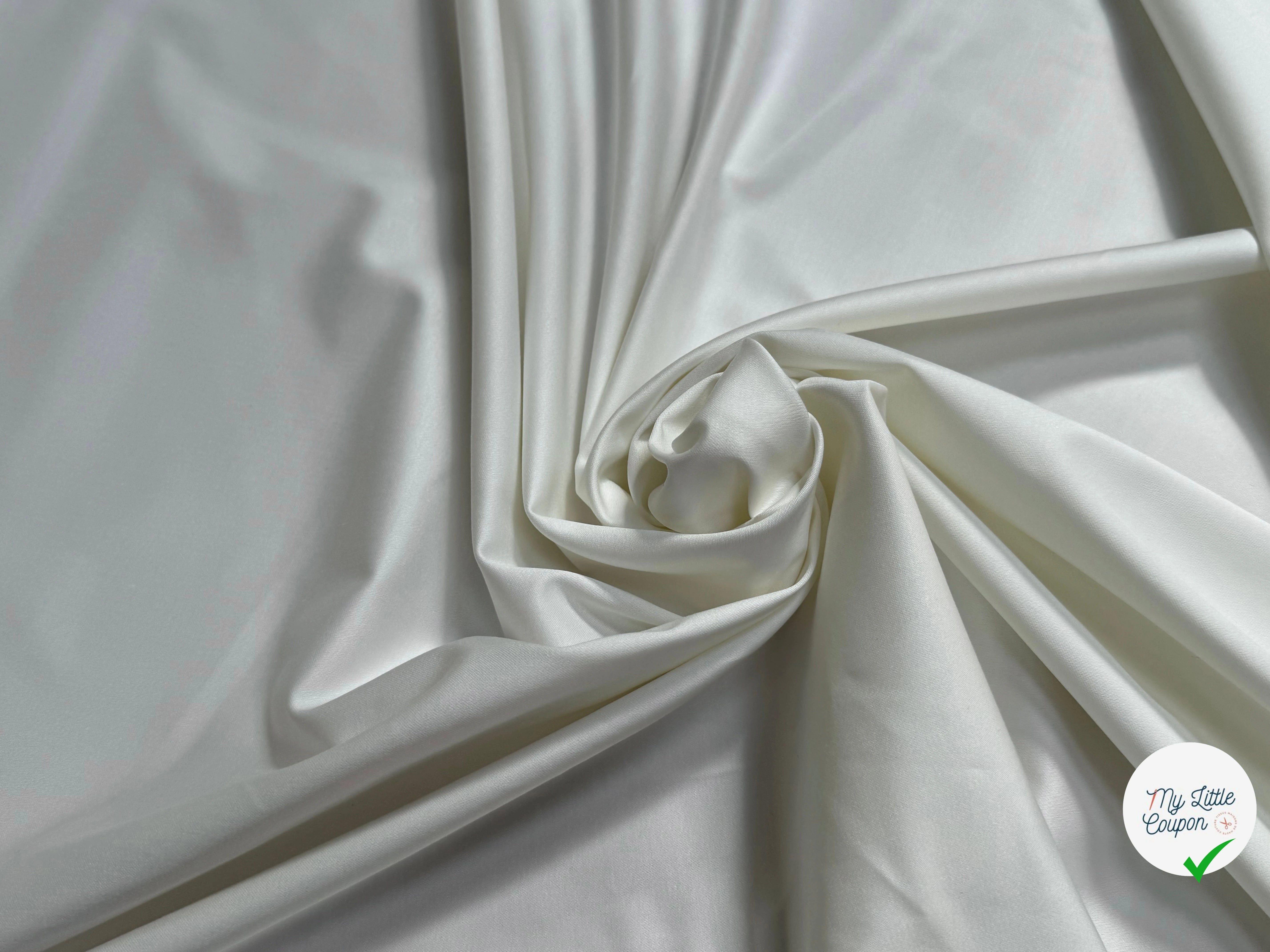 TOILE LOURDE POLYCOTON STRETCH BLANC CASSÉ BELLE - My Little Coupon