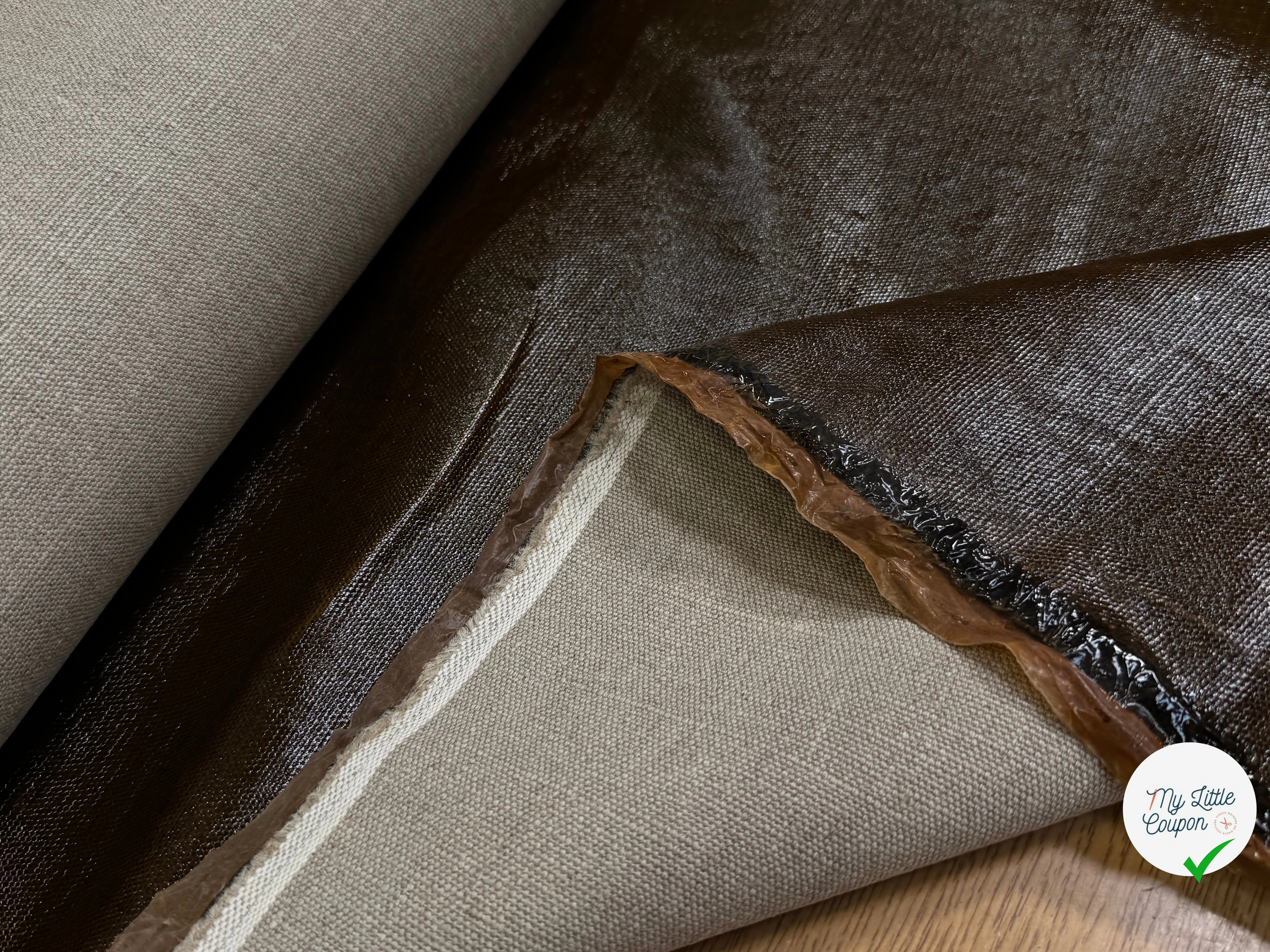 TOILE NATTÉE CONTRECOLLÉE MARRON BOIS - My Little Coupon