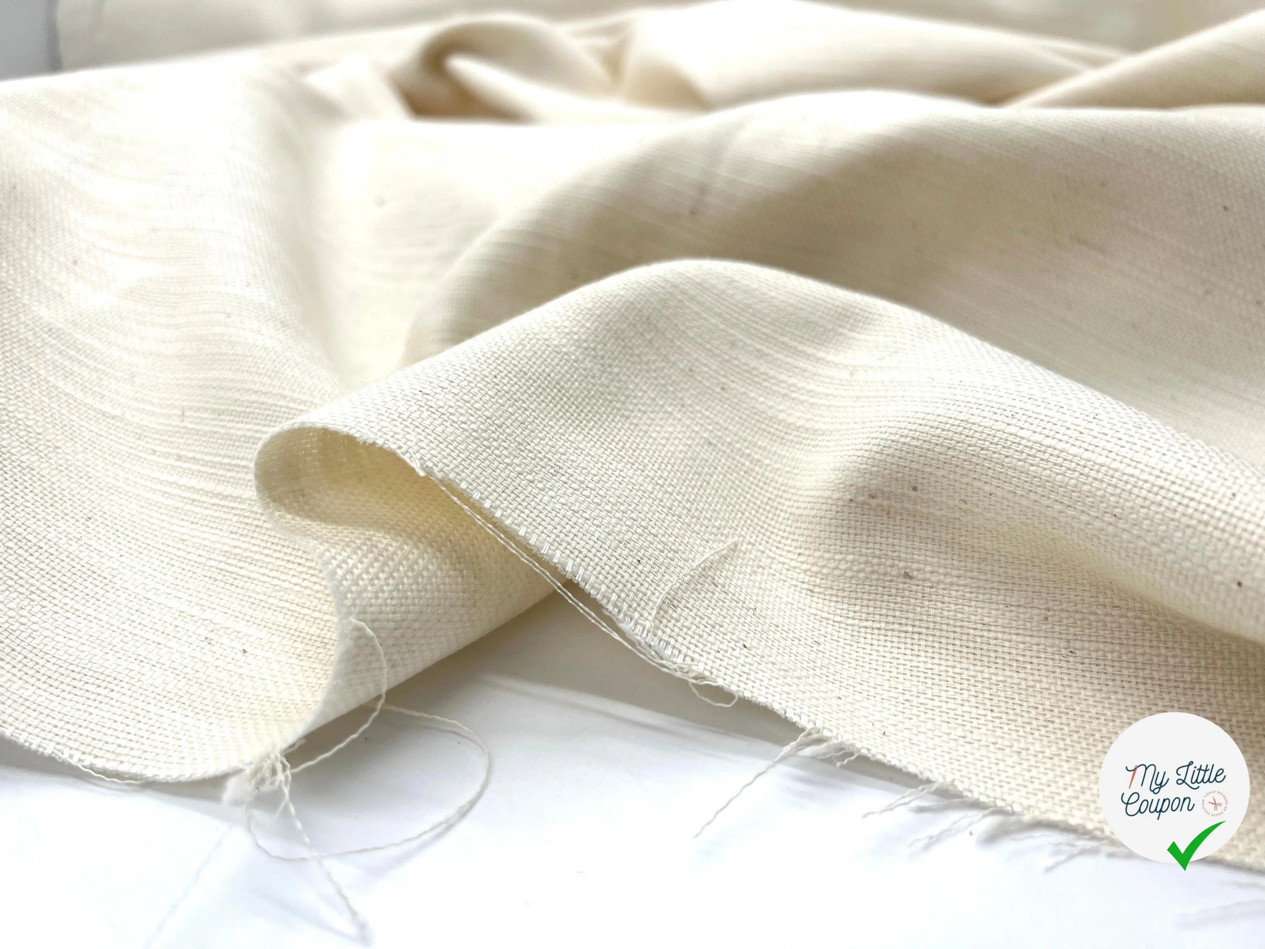 TOILE NATTÉE DE COTON OFF WHITE FAÇON LIN - My Little Coupon - tissu - coudre
