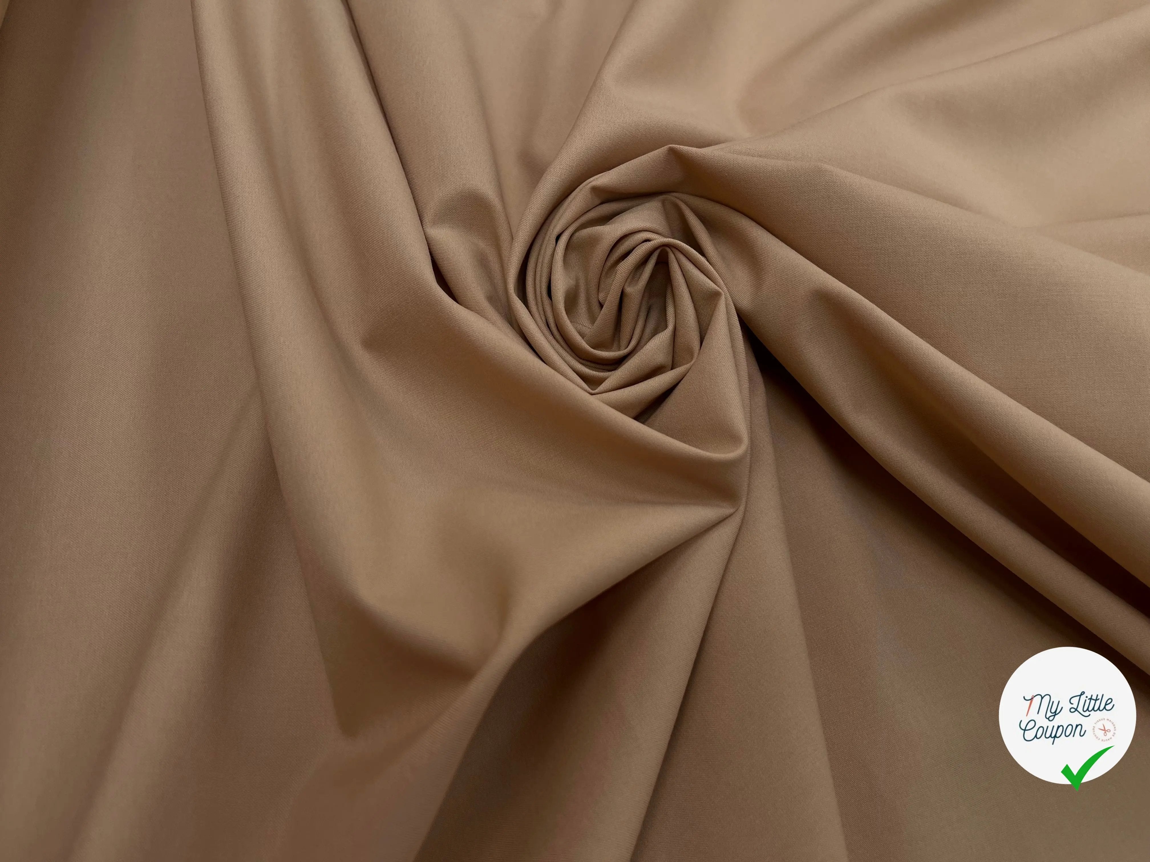 TOILE OWENS COUTURE FLUIDE STRETCH POLYVISCOSE BEIGE - My Little Coupon