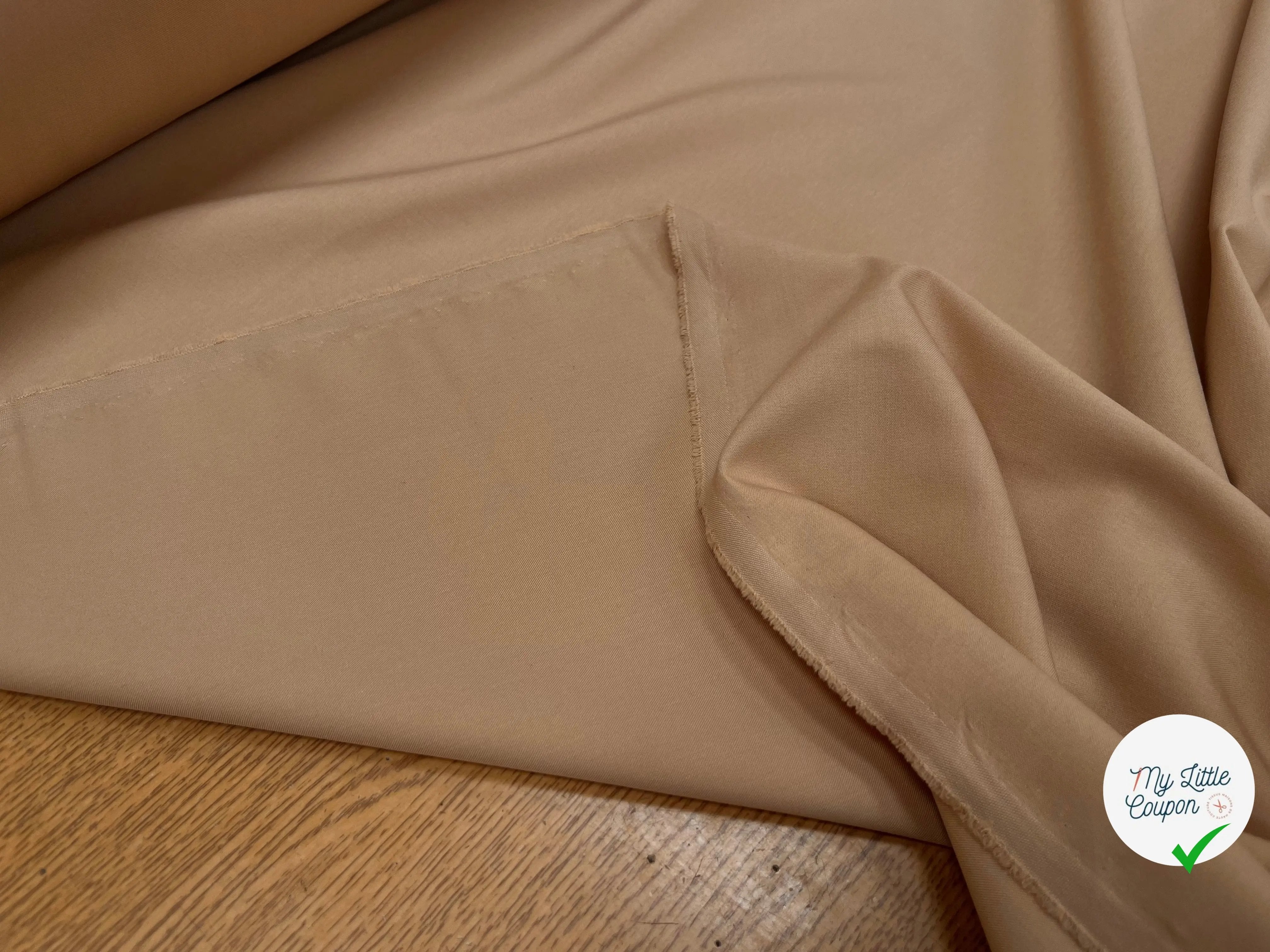TOILE OWENS COUTURE FLUIDE STRETCH POLYVISCOSE BEIGE - My Little Coupon