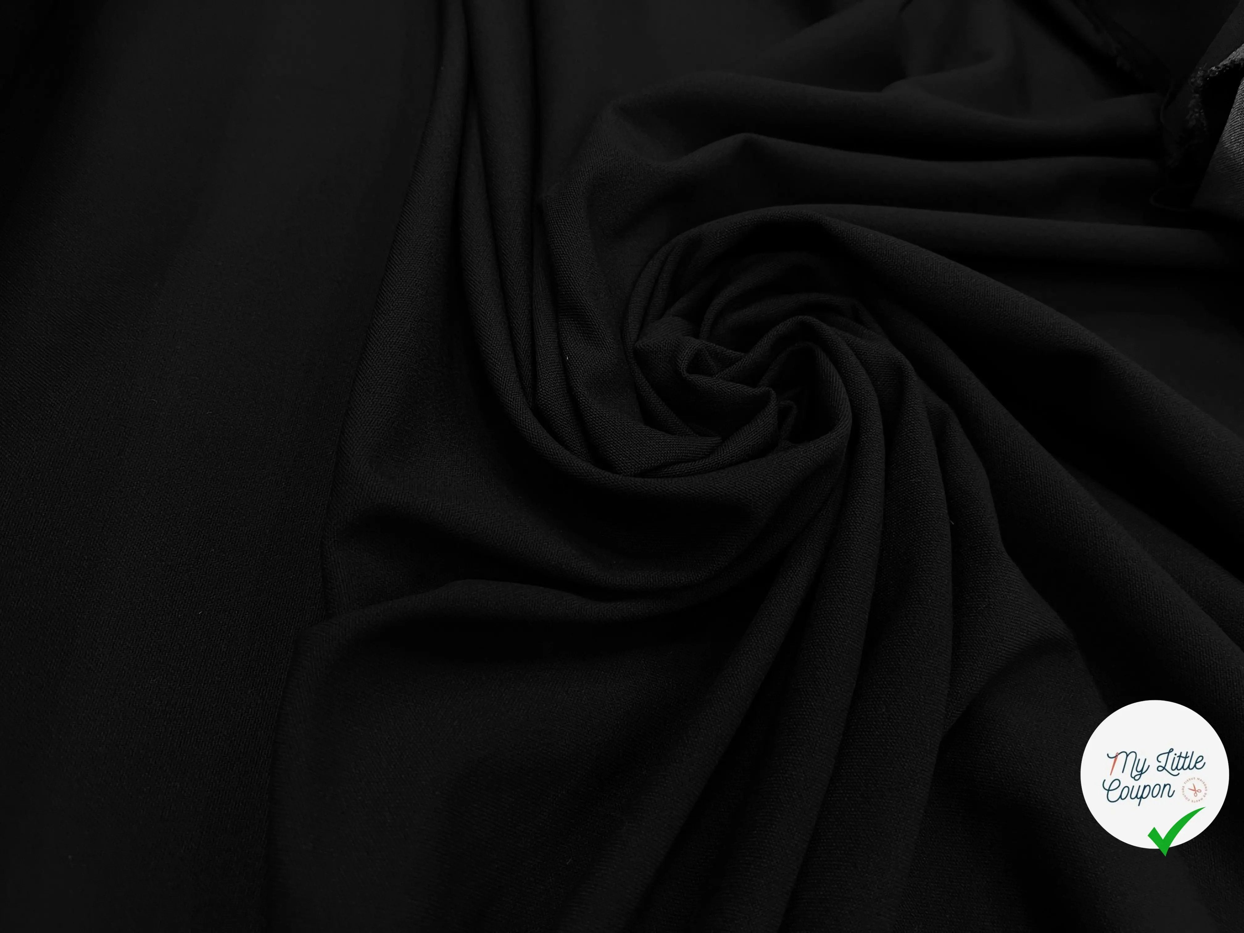 TOILE OWENS COUTURE FLUIDE STRETCH POLYVISCOSE UNI NOIR - My Little Coupon