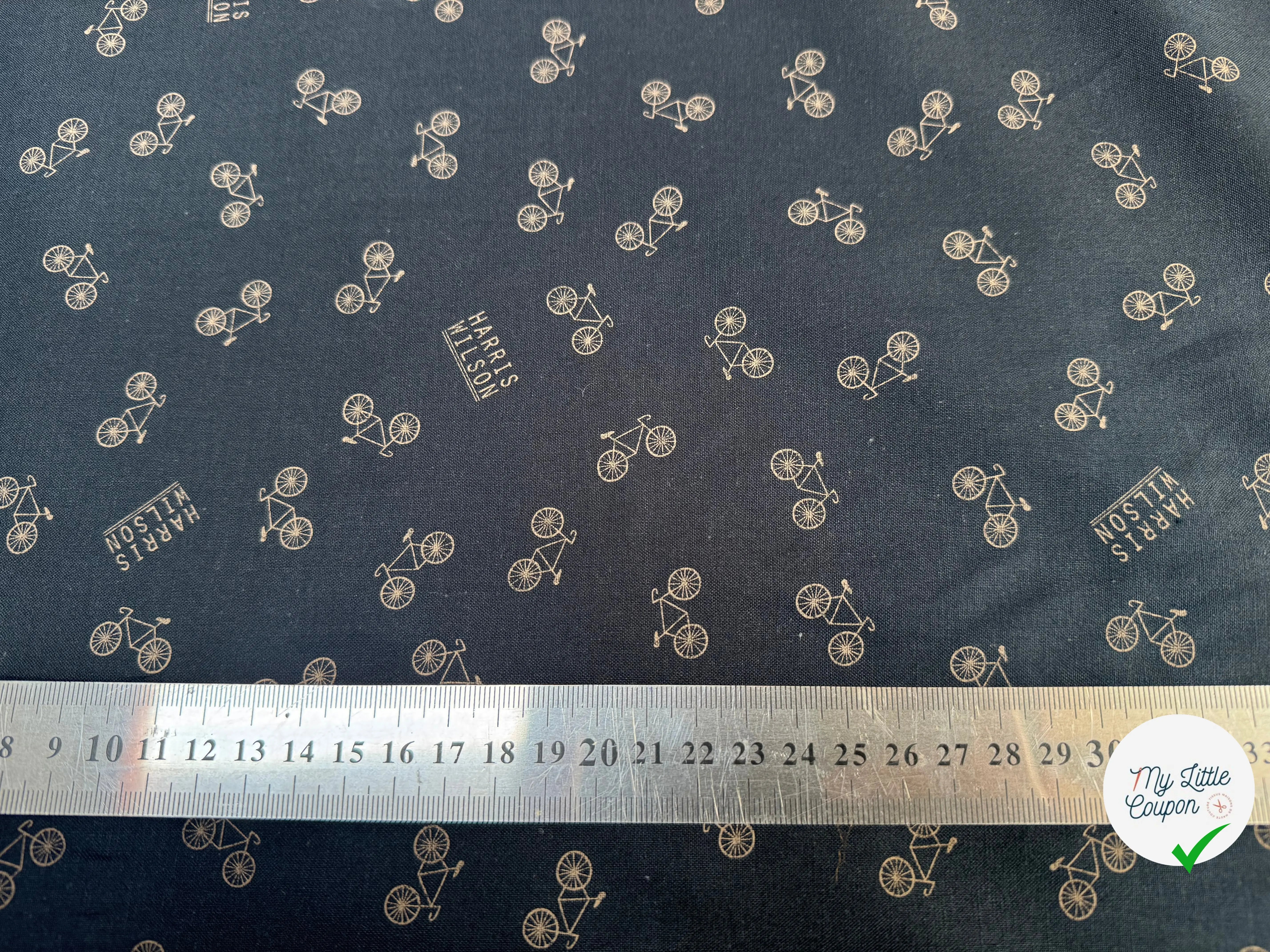 TOILE PANAMA COTON PETIT VÉLO NAVY - My Little Coupon