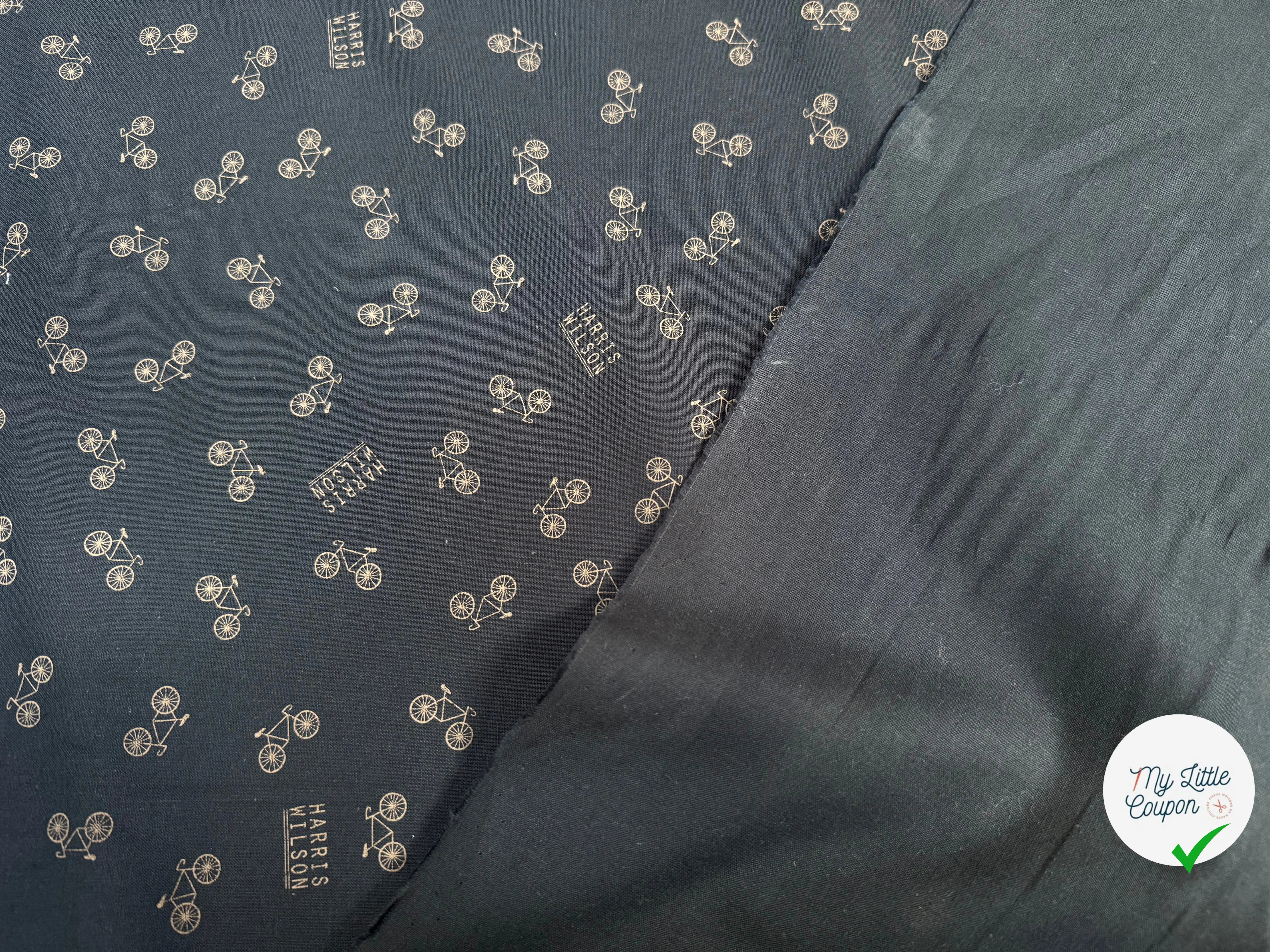 TOILE PANAMA COTON PETIT VÉLO NAVY - My Little Coupon