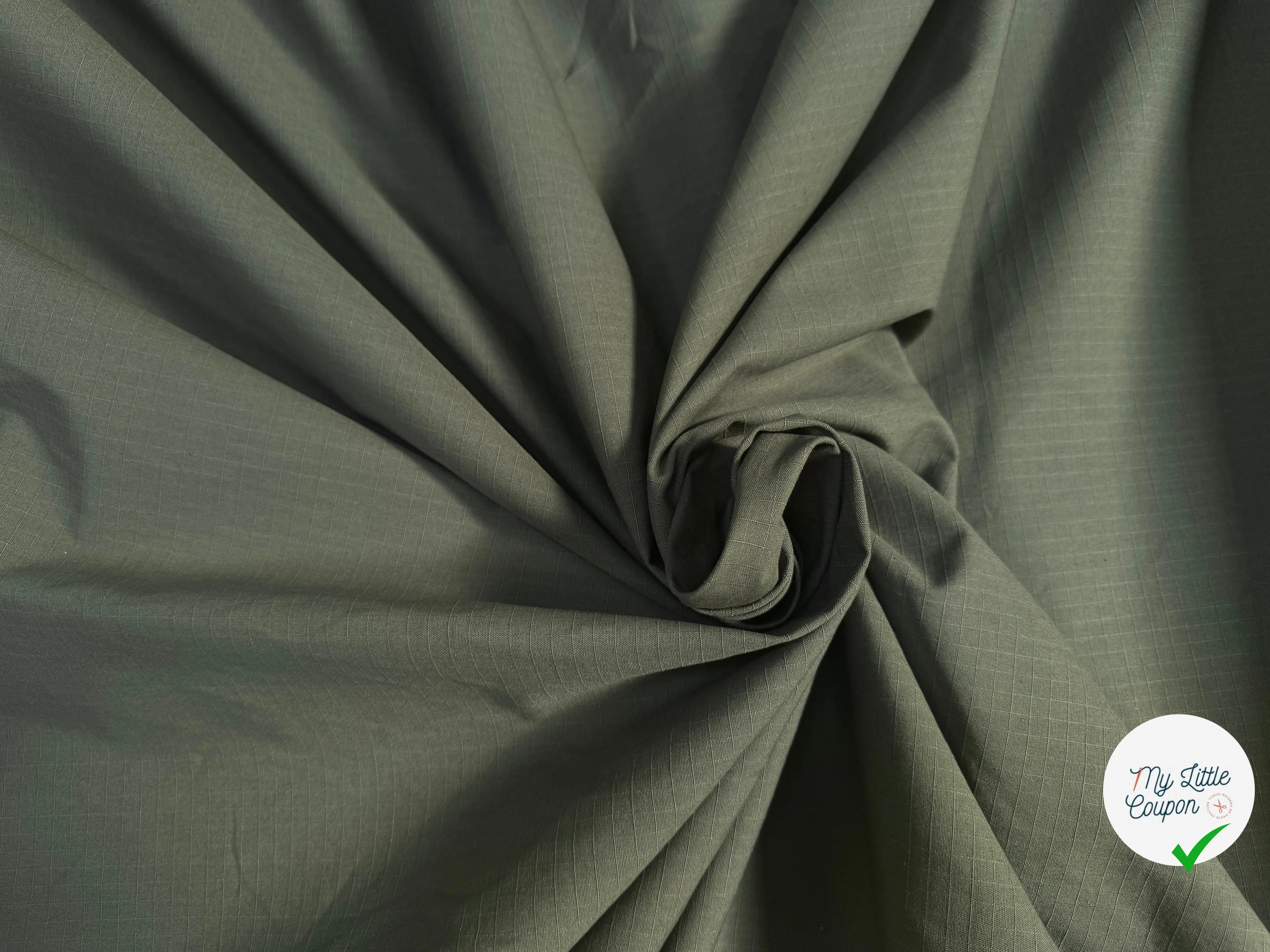 TOILE PARACHUTE VERT QUADRILLEE 100% COTON - My Little Coupon