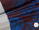 TOILE PARKA MOTIF CREATORE MARRON ET BLEU - My Little Coupon