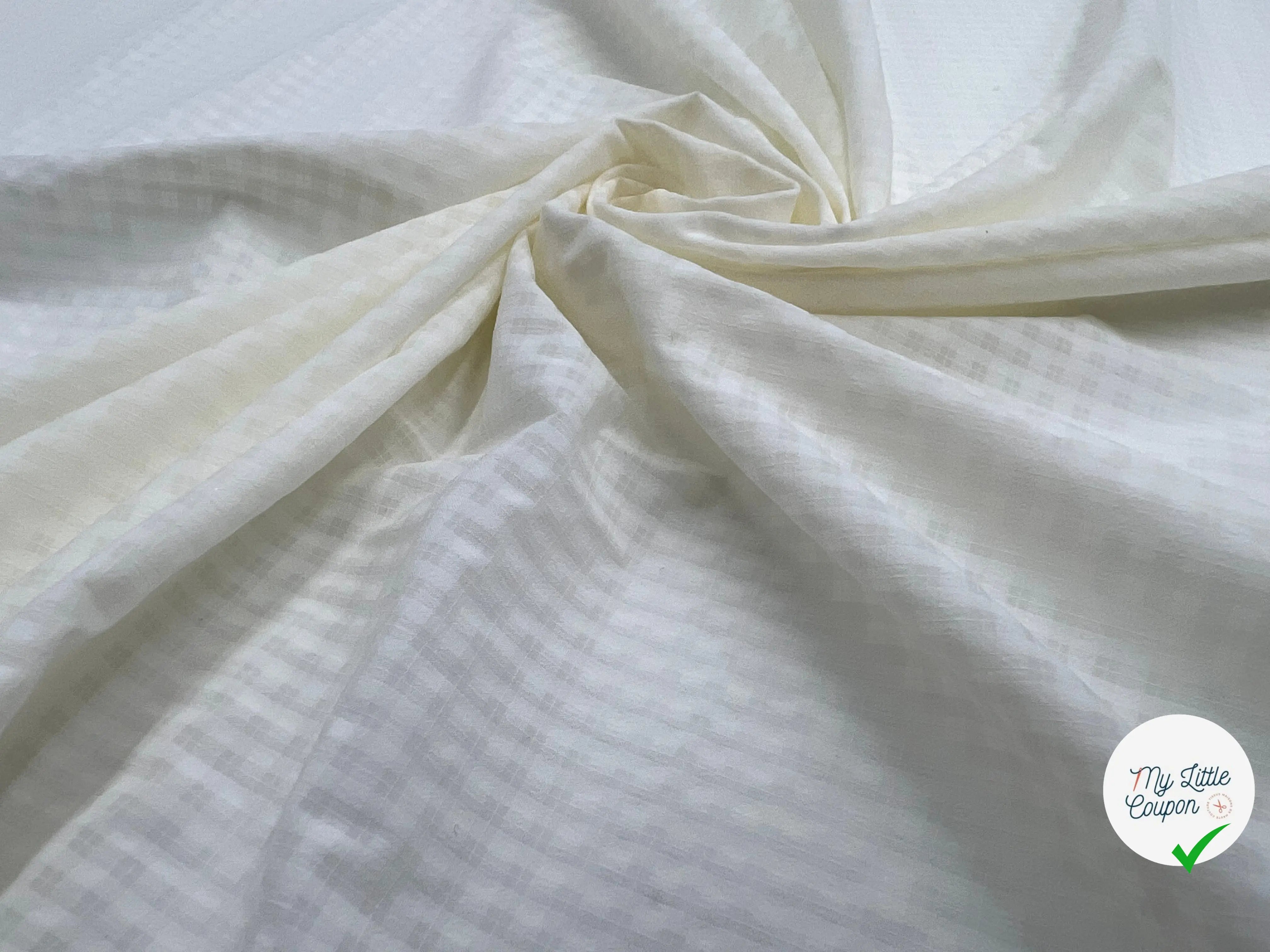 TOILE PETITS CARREAUX NATUREL - My Little Coupon - tissu - coudre