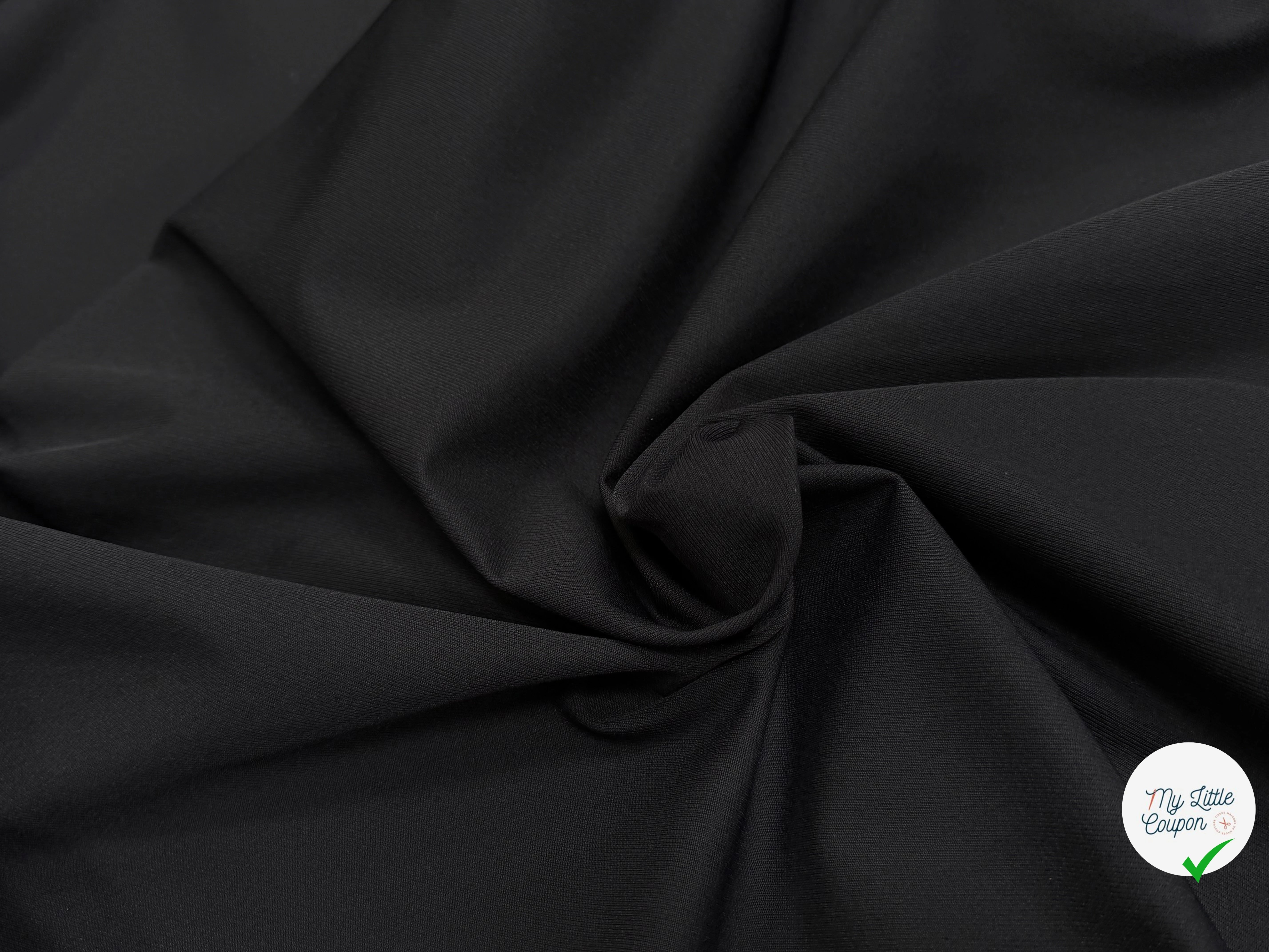 TOILE POLYAMIDE SERGÉE ULTRA STRETCH NOIR - My Little Coupon