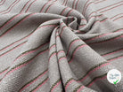 TOILE RUSTIQUE BI STRIPES KAKI ET CORAIL - My Little Coupon - tissu - coudre