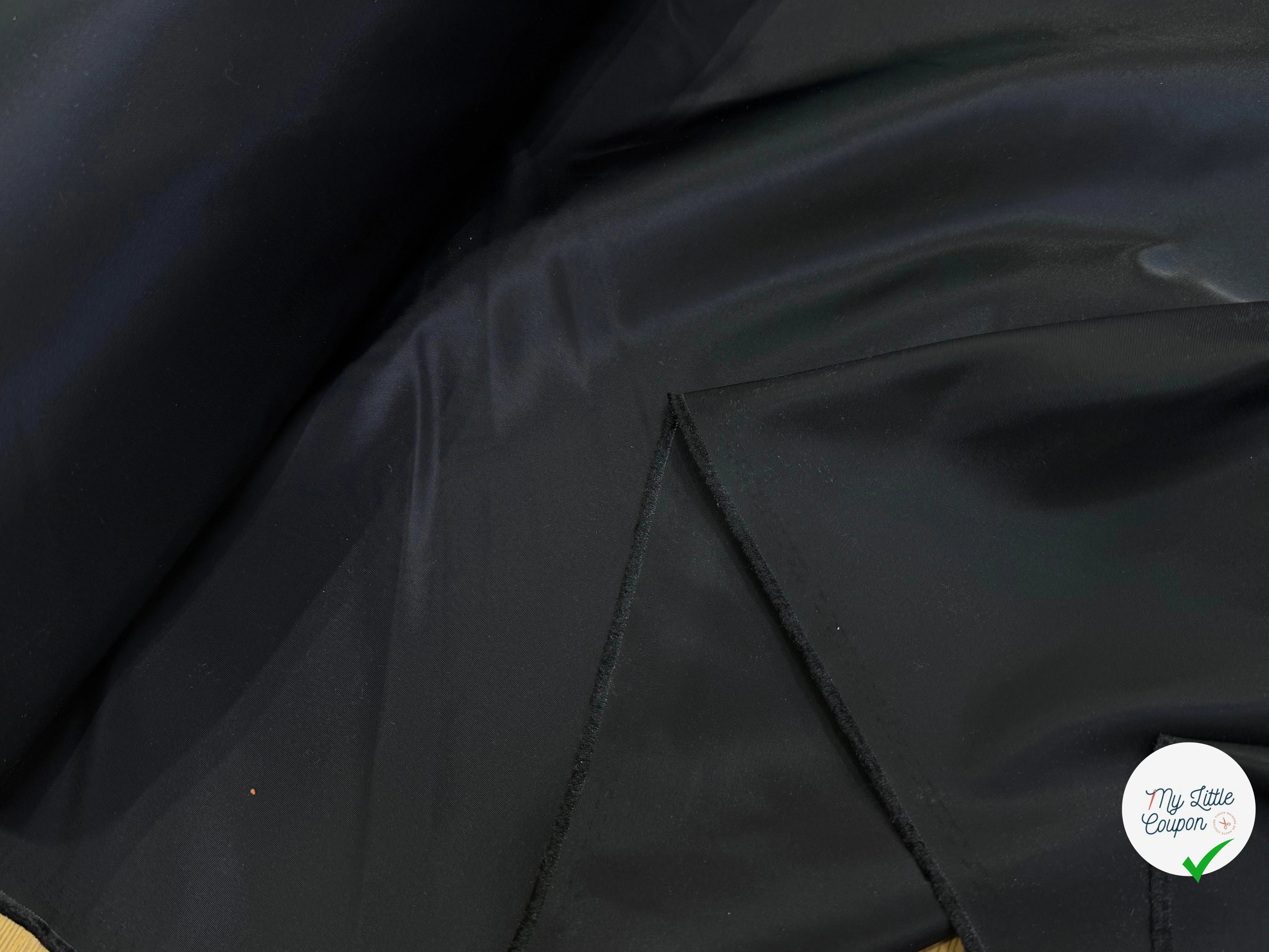 TOILE SATIN LOURD NOIR CRAQUANTE - My Little Coupon