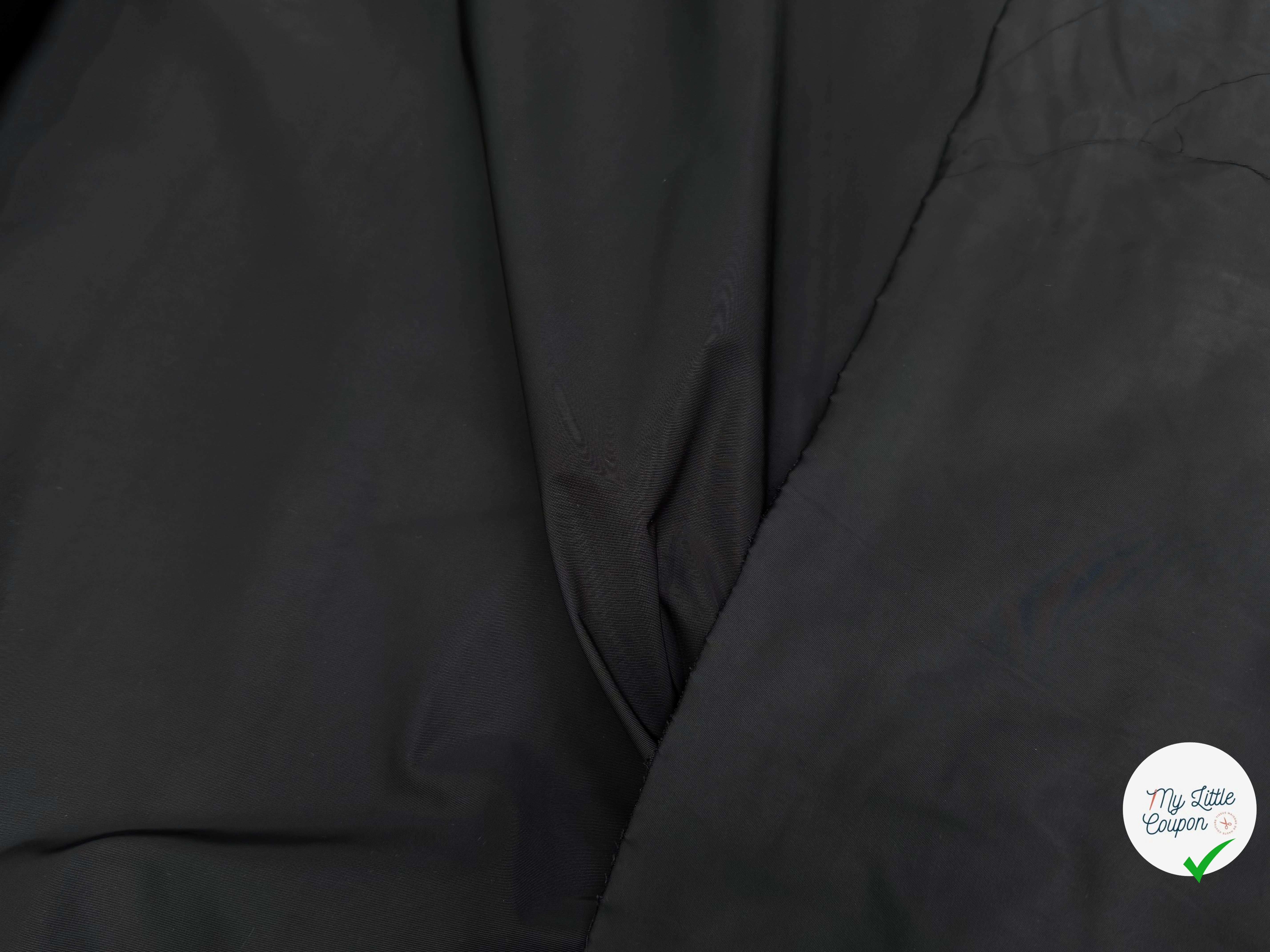 TOILE SERGÉE LOURDE CRAQUANTE IMPERMÉABLE NOIR - My Little Coupon