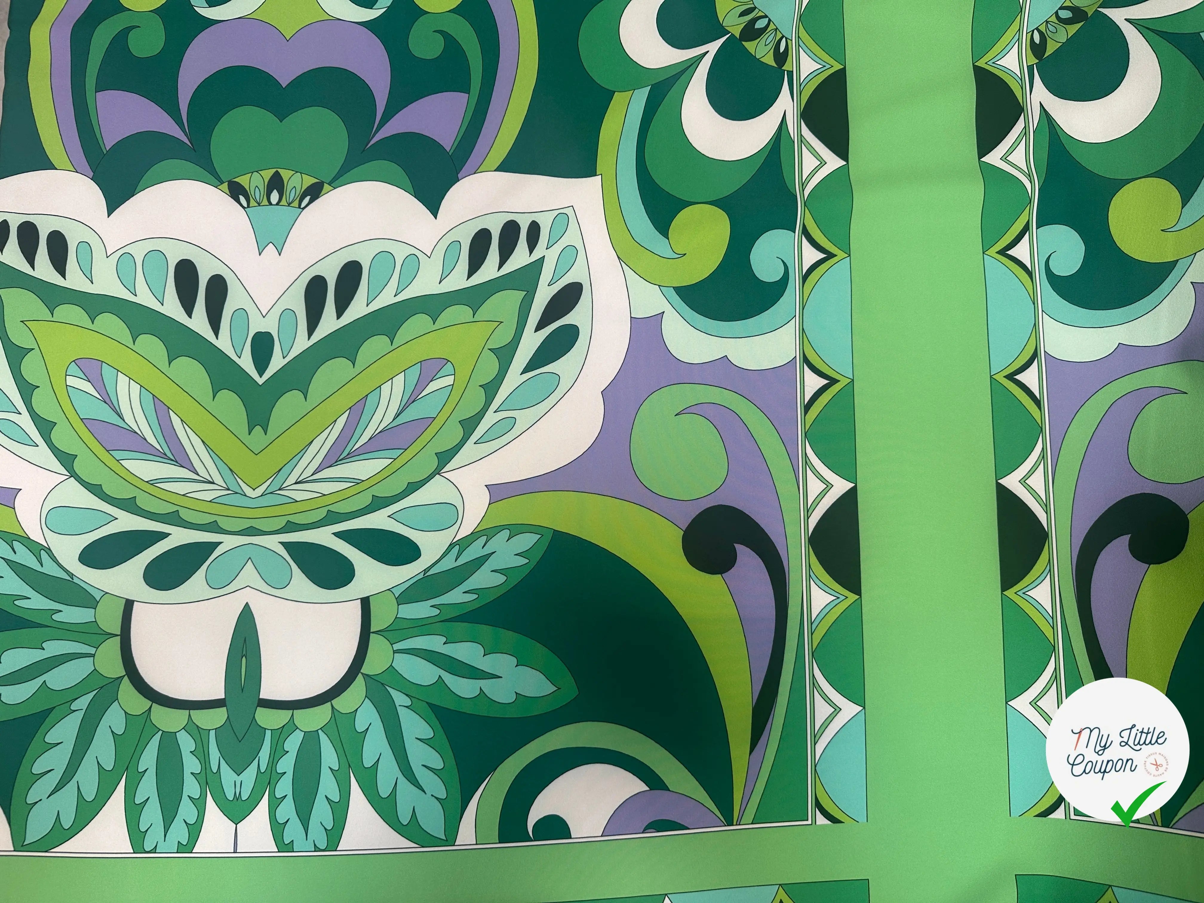 TOILE STRETCH FLORALE VERTE - My Little Coupon