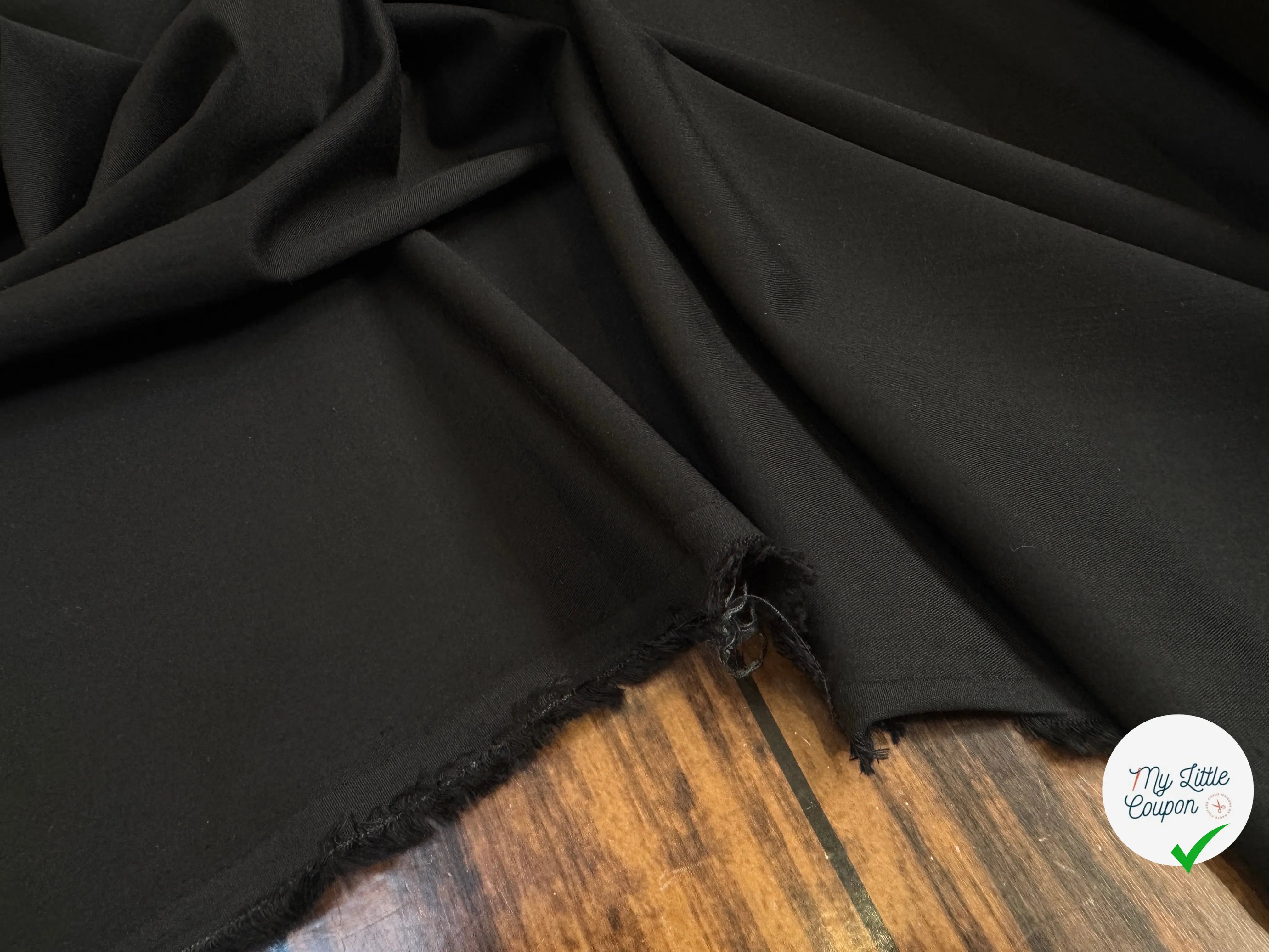 TOILE STRETCH VISCOSE LYOCELL FINEMENT SERGÉ FOLGAROLAS NOIR - My Little Coupon