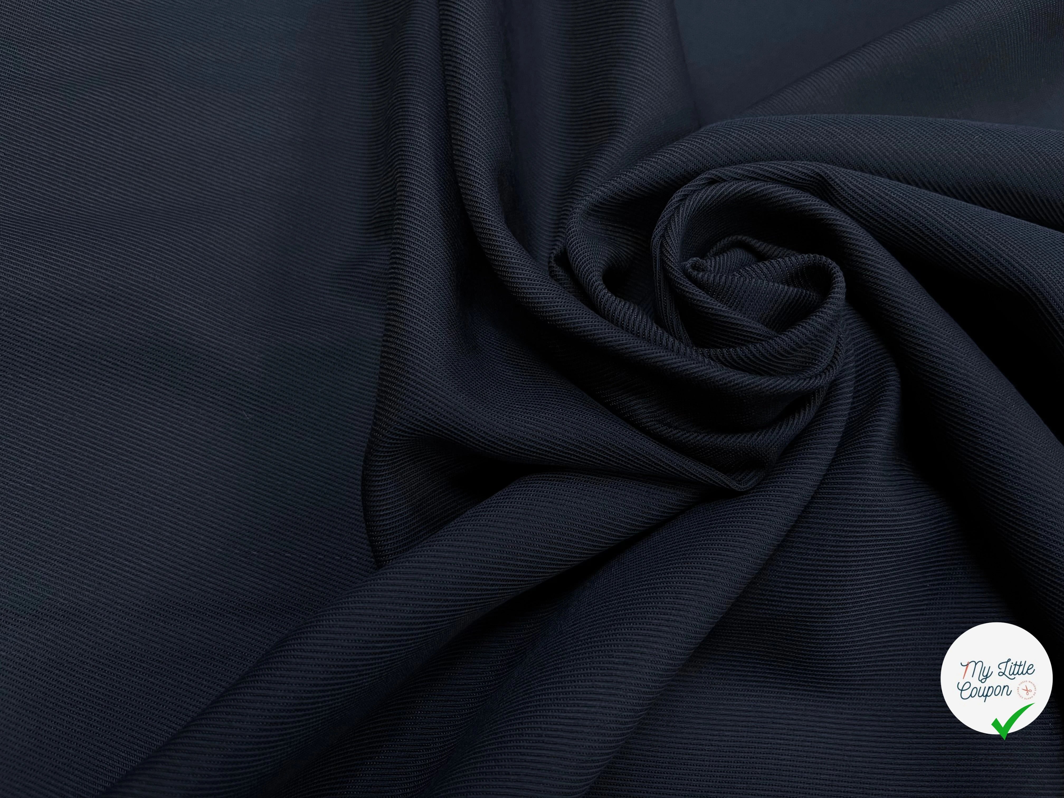 TOILE STRIÉE 60% VISCOSE BLEU MARINE - My Little Coupon