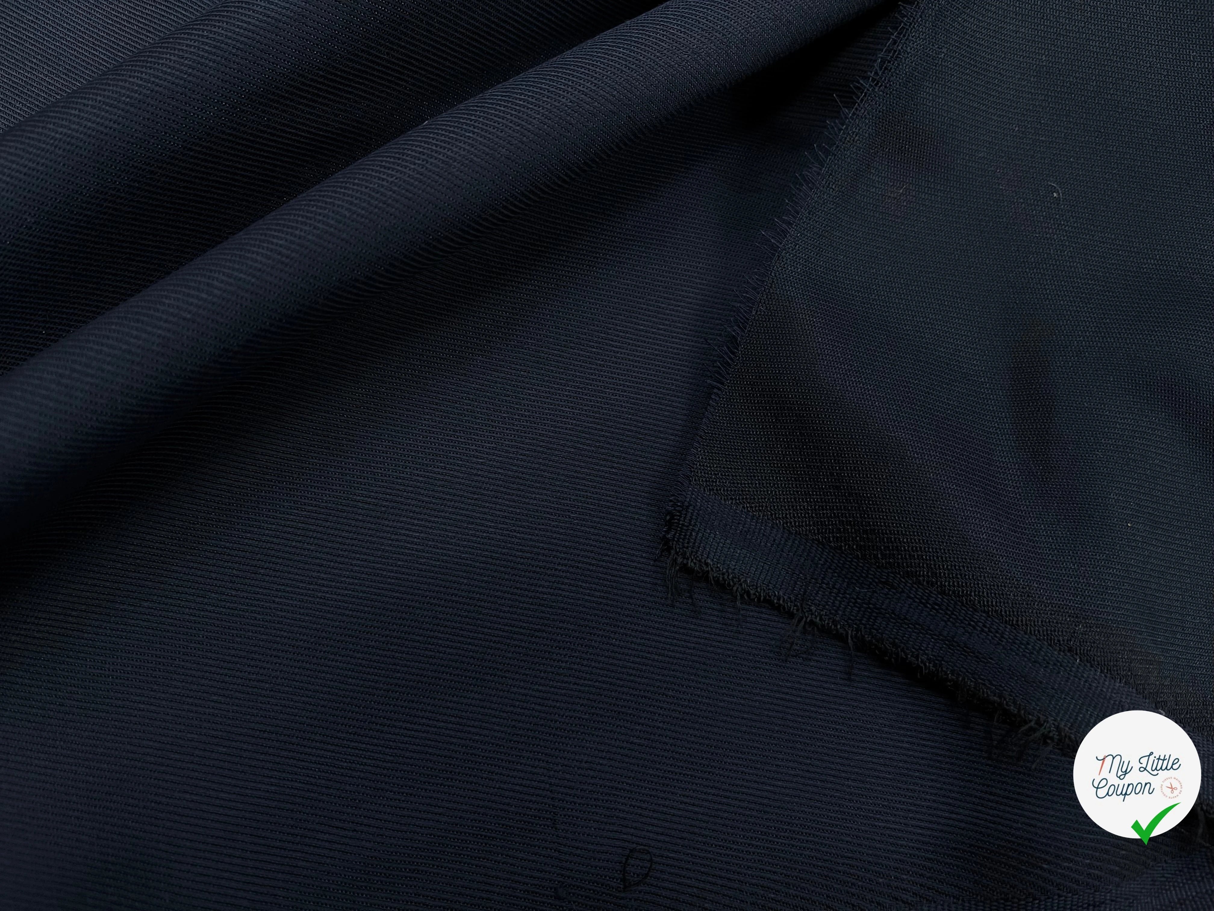 TOILE STRIÉE 60% VISCOSE BLEU MARINE - My Little Coupon