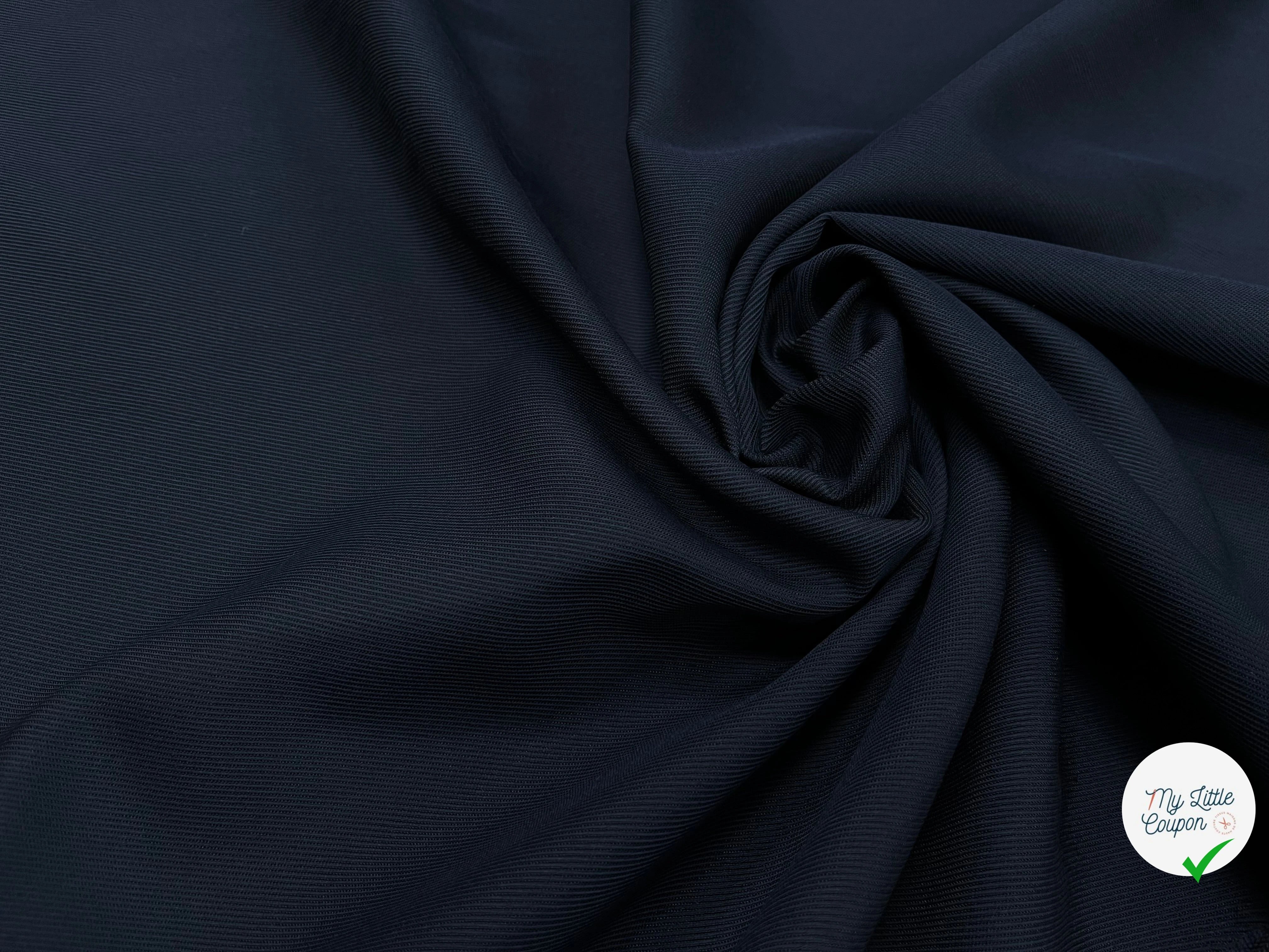 TOILE STRIÉE 60% VISCOSE BLEU MARINE - My Little Coupon
