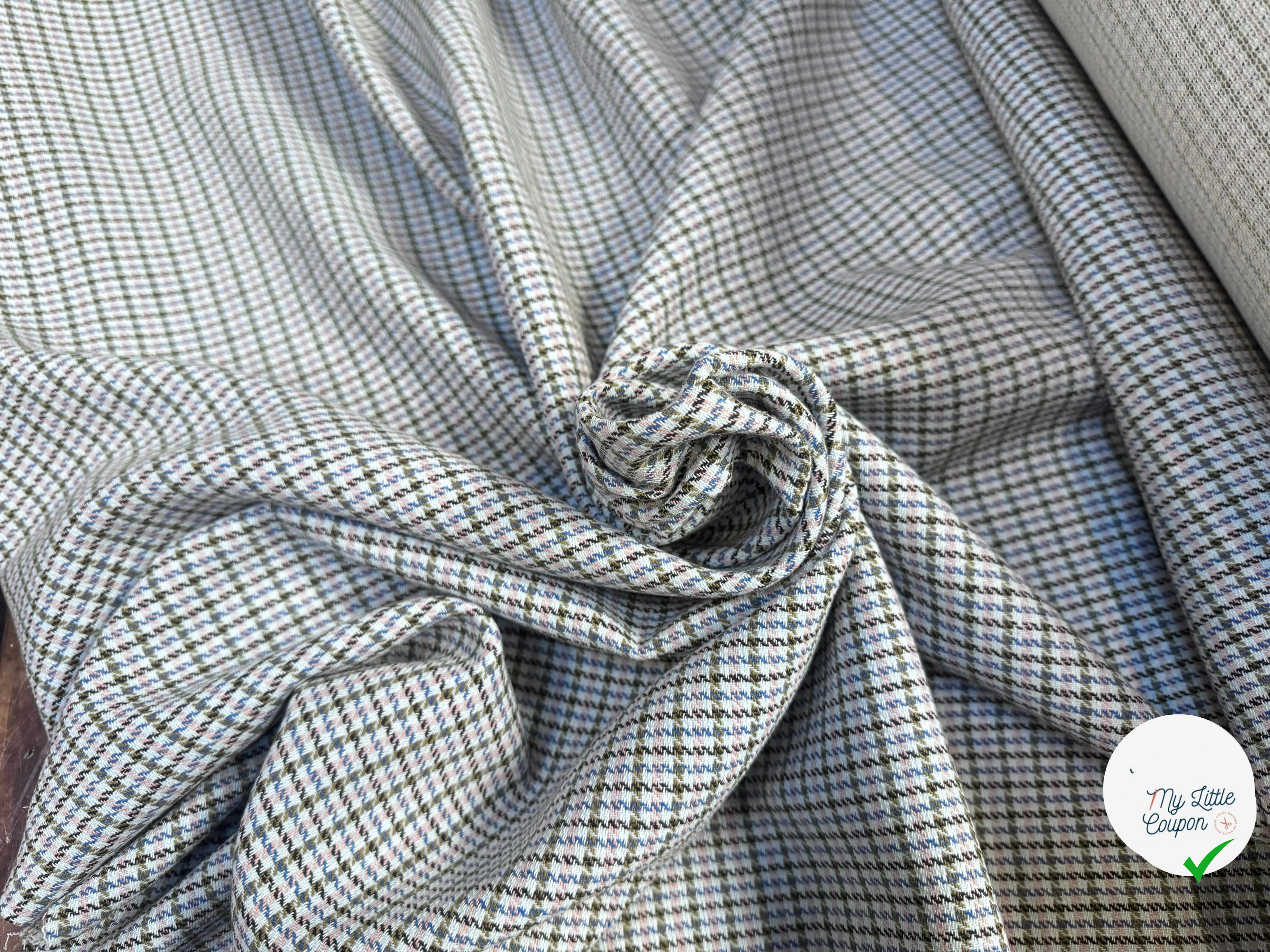 TOILE COTON BLANC ROSE ET BLEU - My Little Coupon