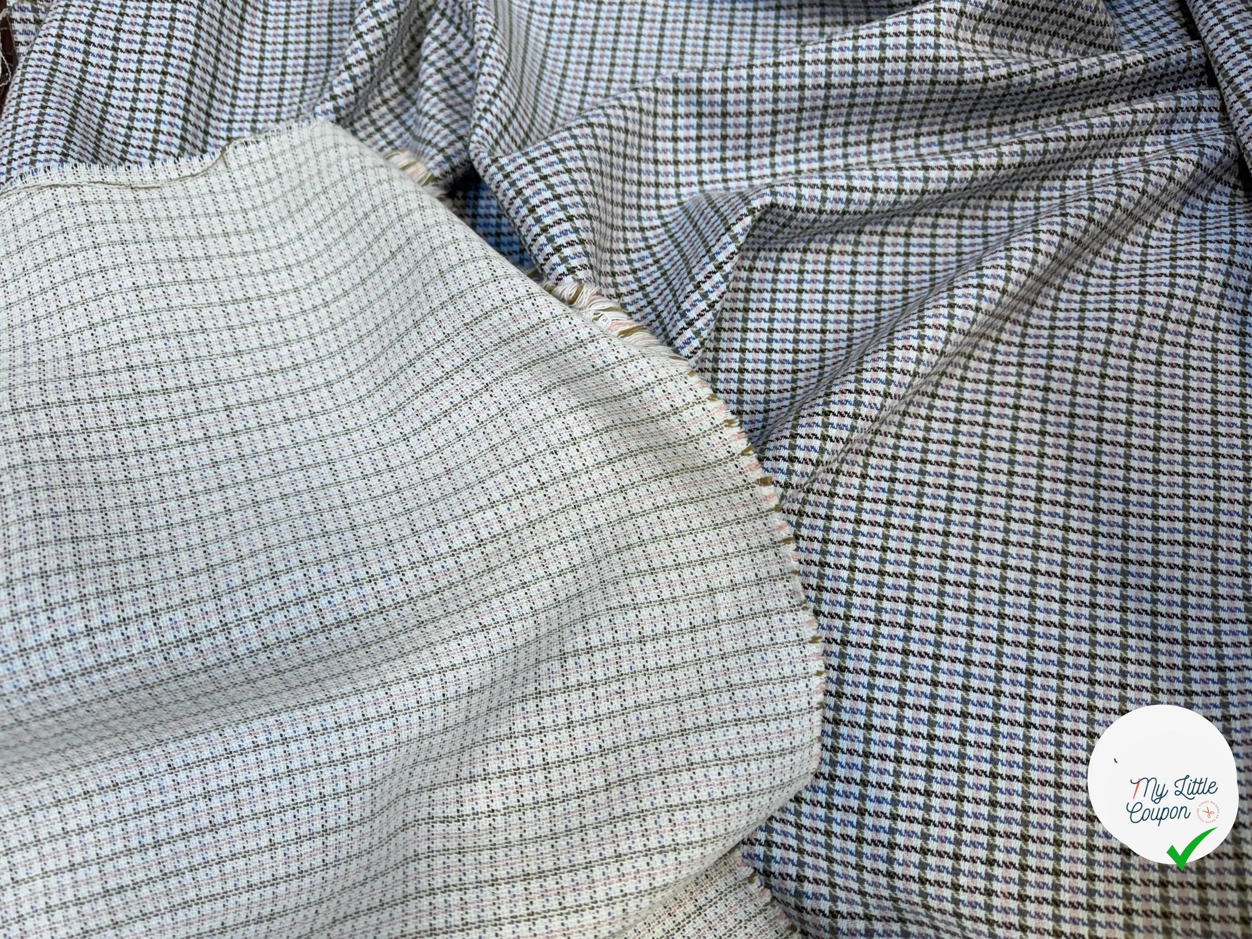 TOILE COTON BLANC ROSE ET BLEU - My Little Coupon