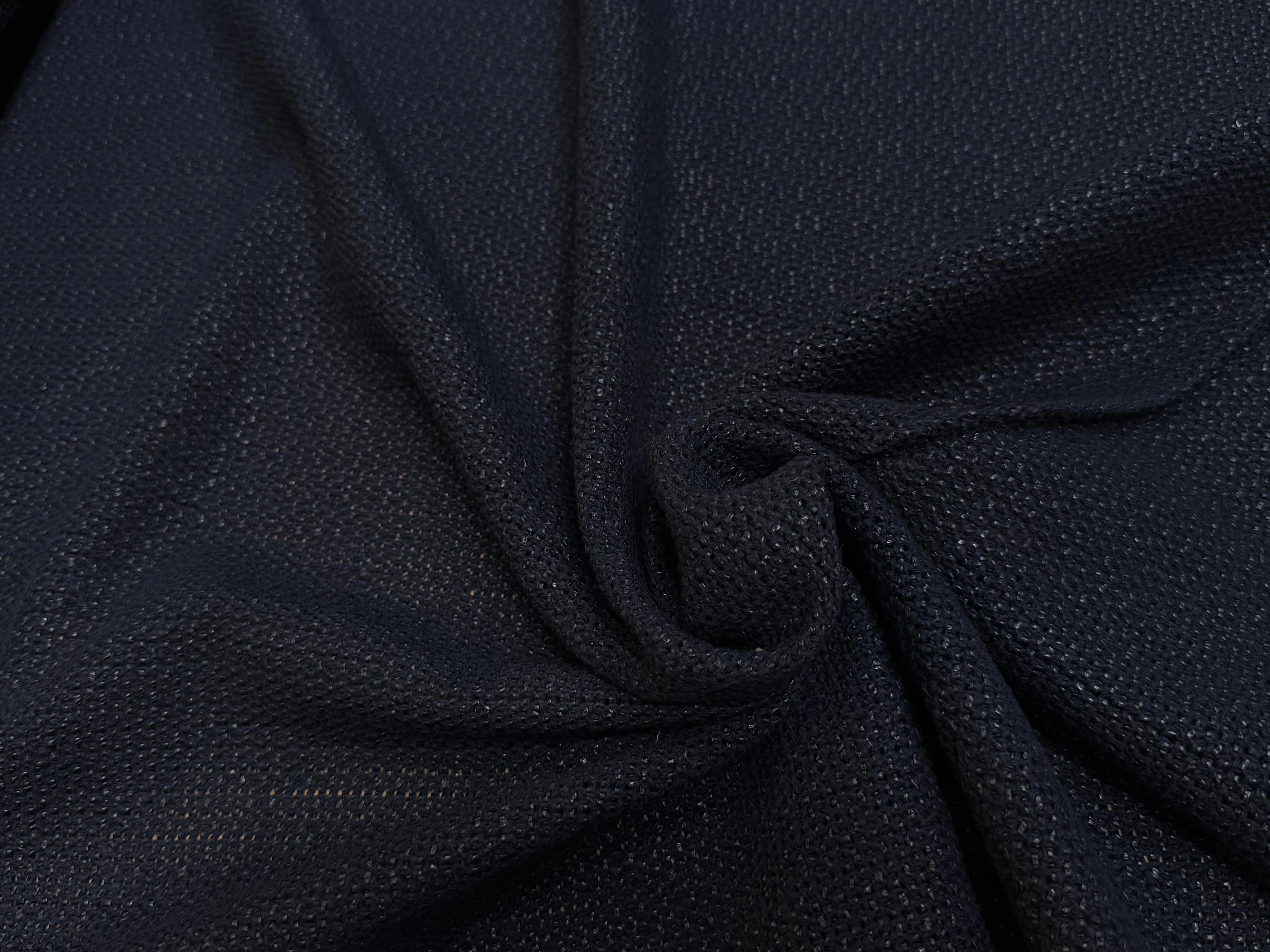TOILE TRICOTÉE LÉGÈREMENT STRETCH NAVY 85% COTON - My Little Coupon