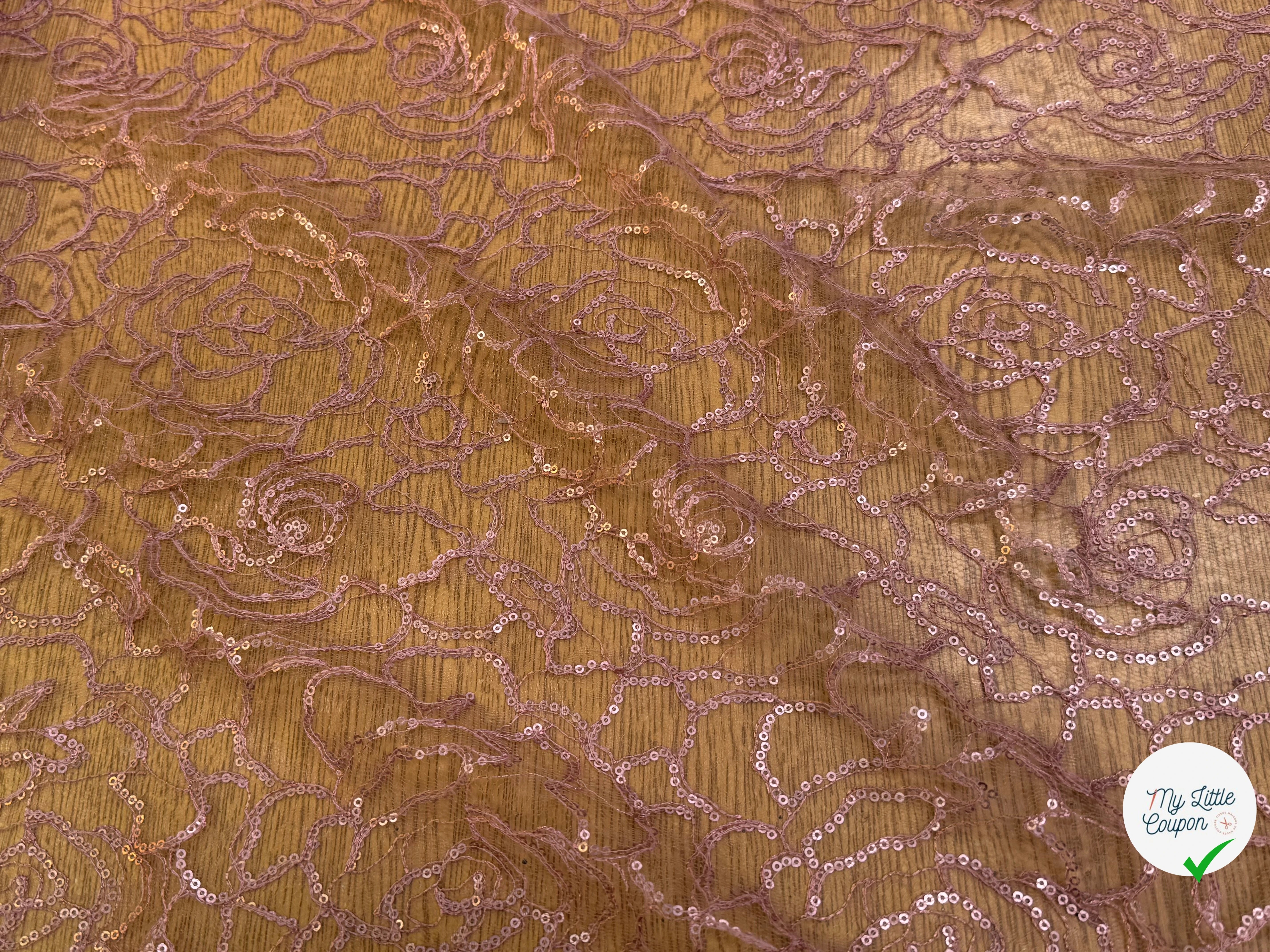 TULLE SÉQUIN VIEUX ROSE - My Little Coupon