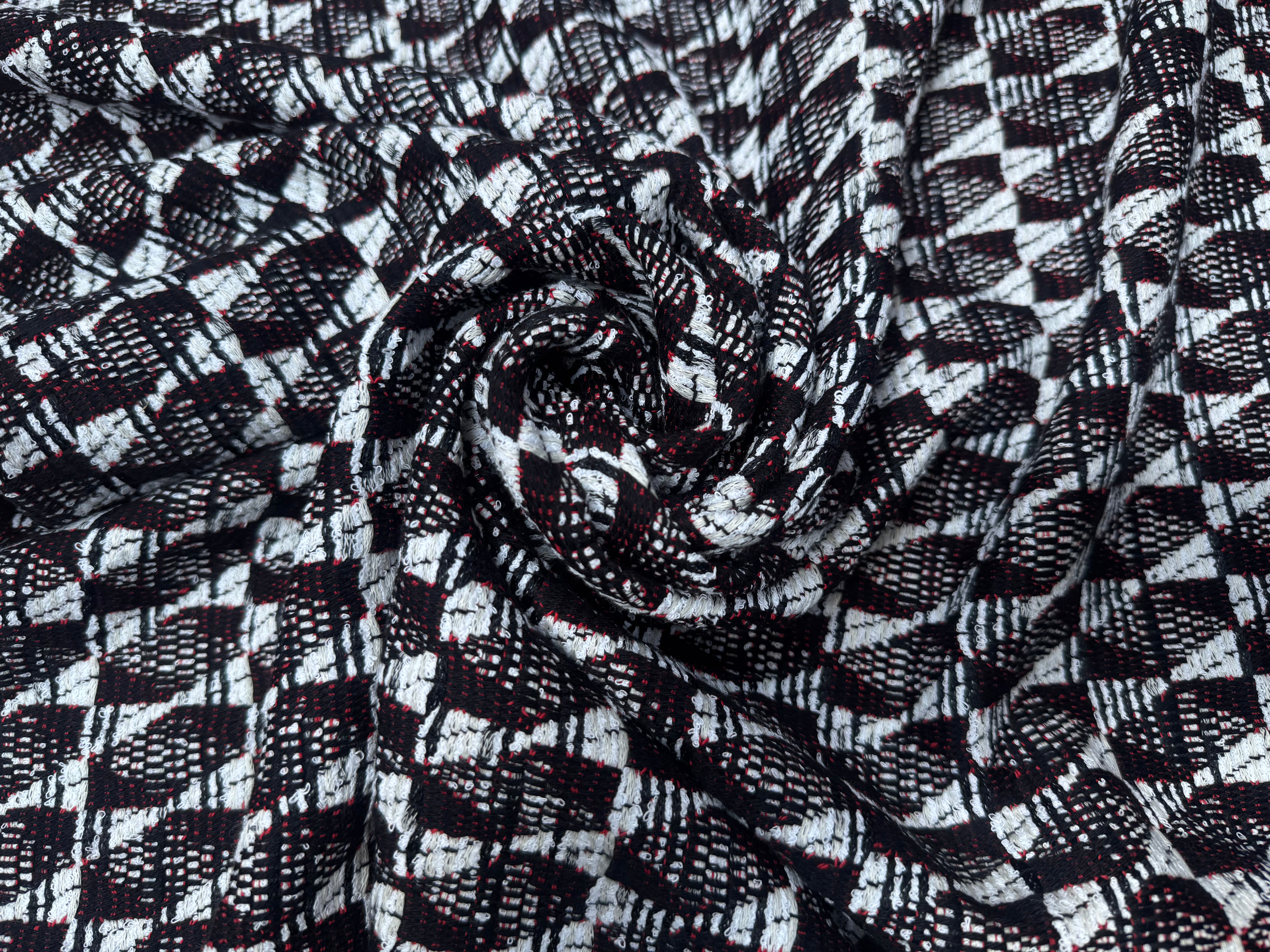 TWEED 100% COTON FORMES GEOMETRIQUES - My Little Coupon