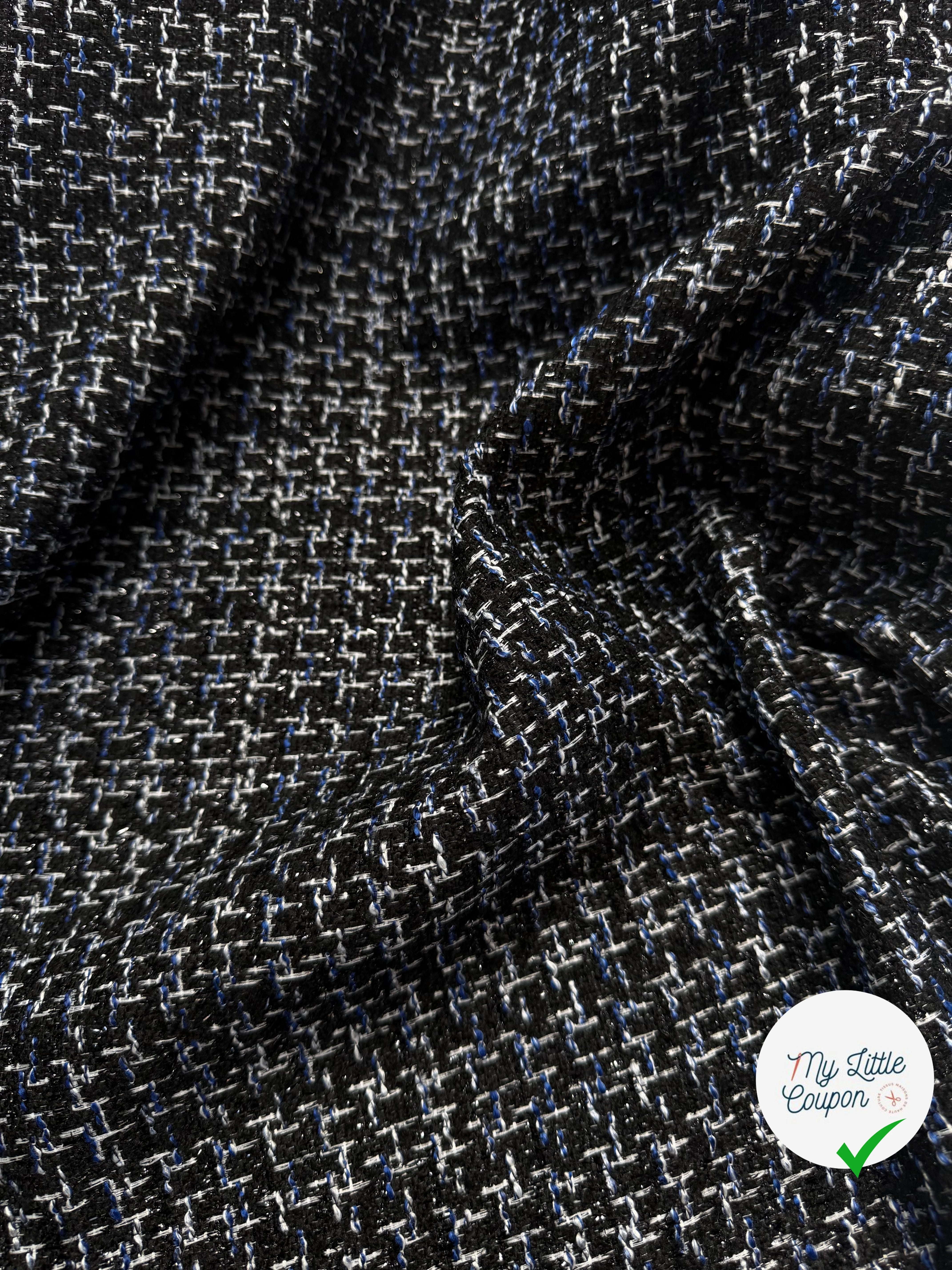 TWEED BLACK & BLUE 19%VISCOSE - My Little Coupon