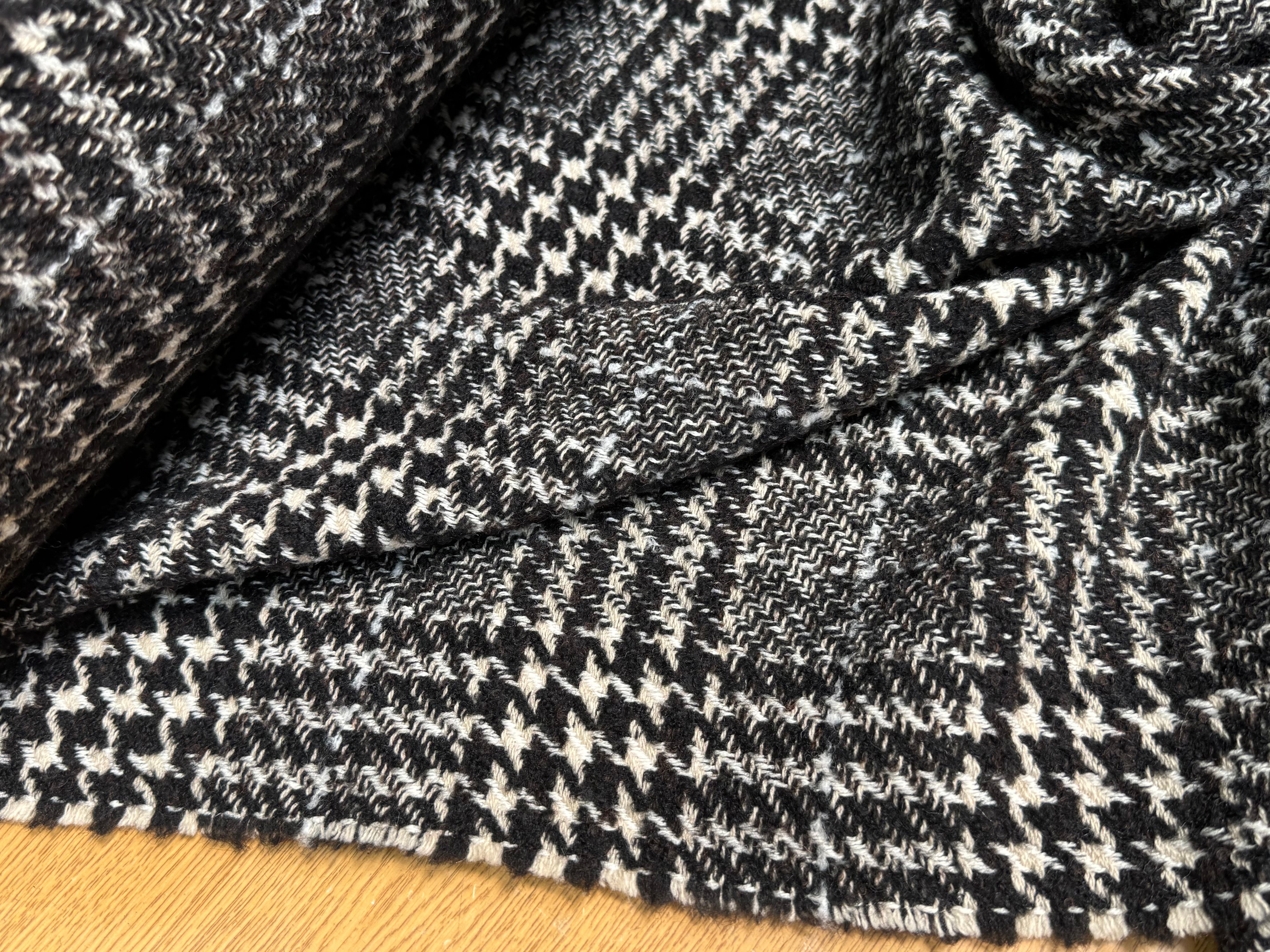 TWEED BLOUCLETTE TEXQUEBEC 25% LAINE NOIRBLANC PIED DE COQ - My Little Coupon